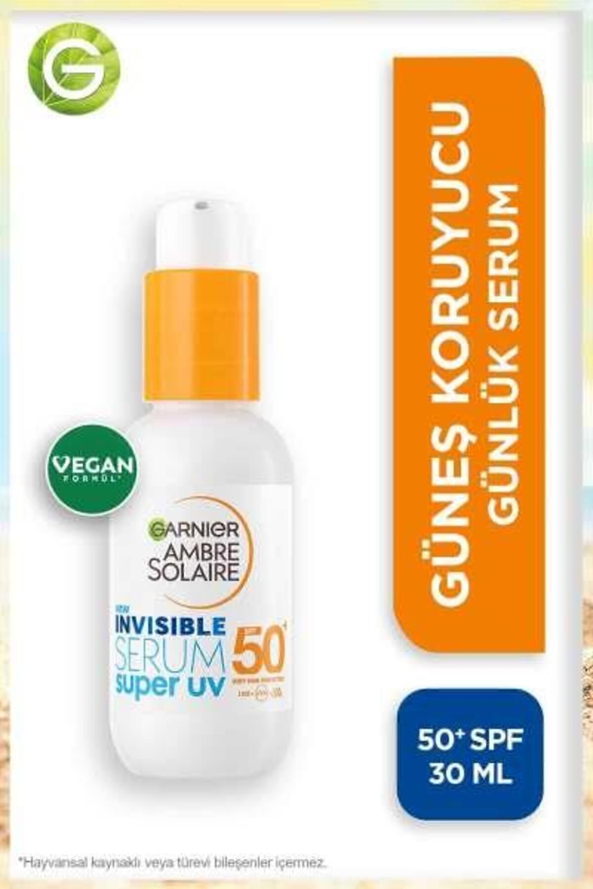 کرم ضدآفتاب روزانه سوپر اشعه ماوراء بنفش Invisible Ambre Solaire و کرم روشن کننده روزانه ویتامین C Bright Garnier
