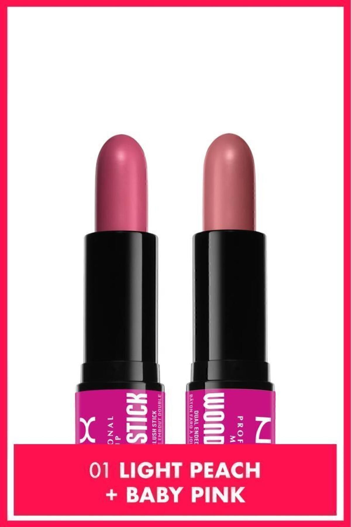 استیک رژگونه کرم دو طرفه Wonder Stick - صورتی روشن و صورتی بیبی NYX Professional Makeup