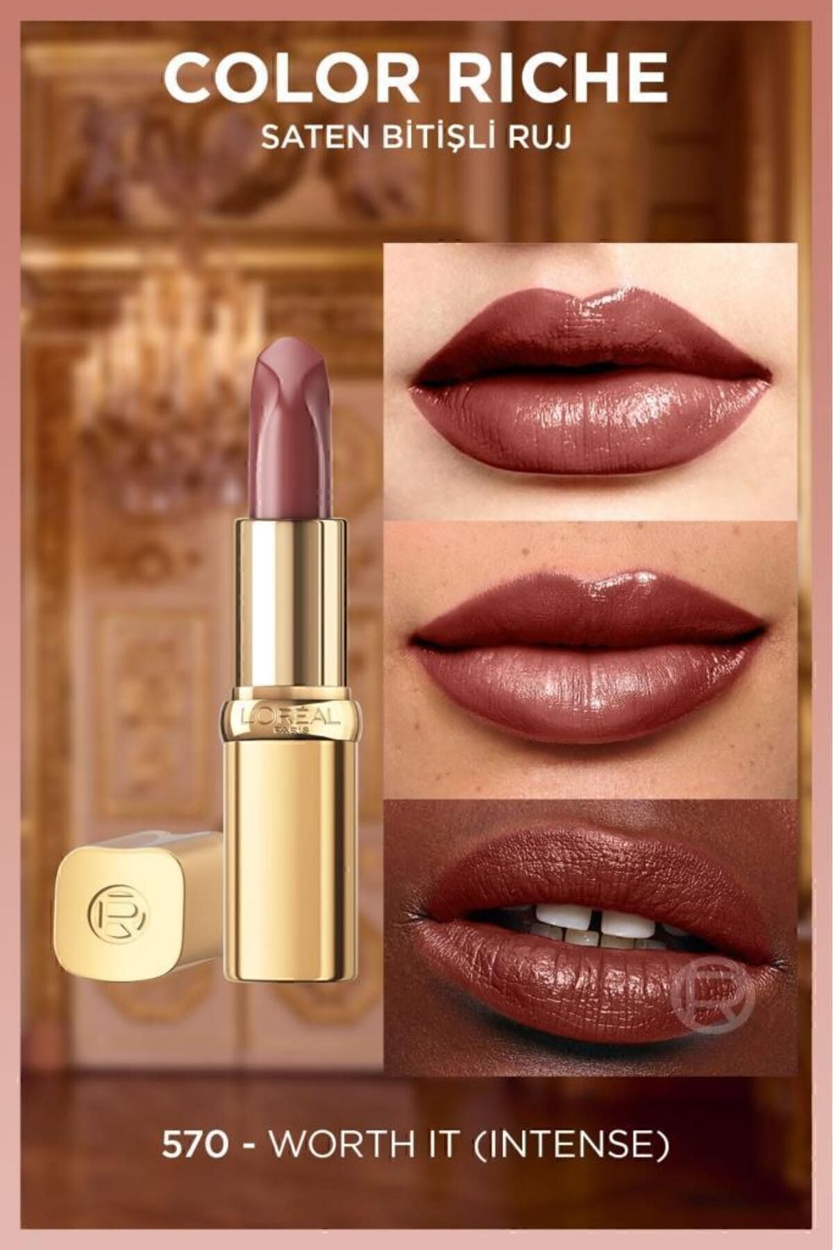 رژ لب رنگی ریچ ساتن - 570 ارزشش را دارد (تند) L'Oreal Paris