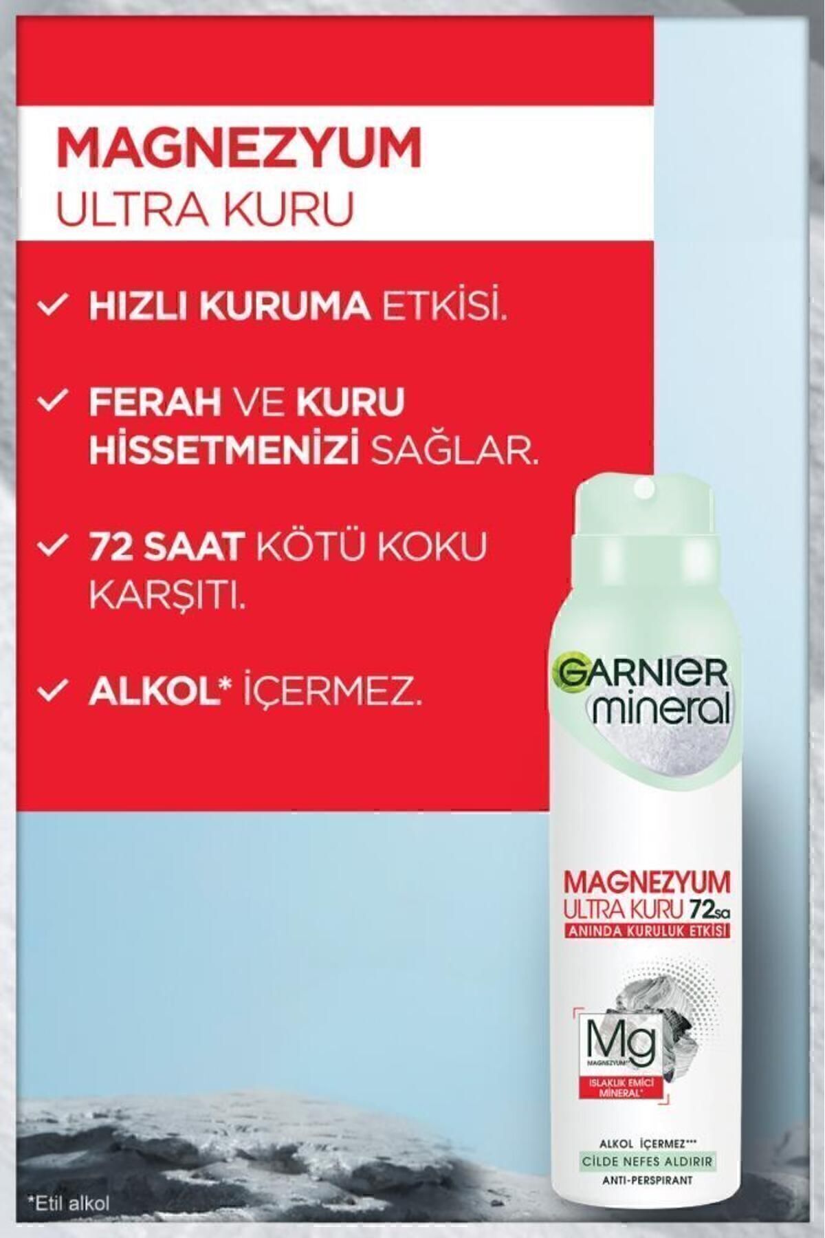 Mineral Magnezyum Ultra Kuru Sprey Deodorant Seti x5, 72 Saat Etkili