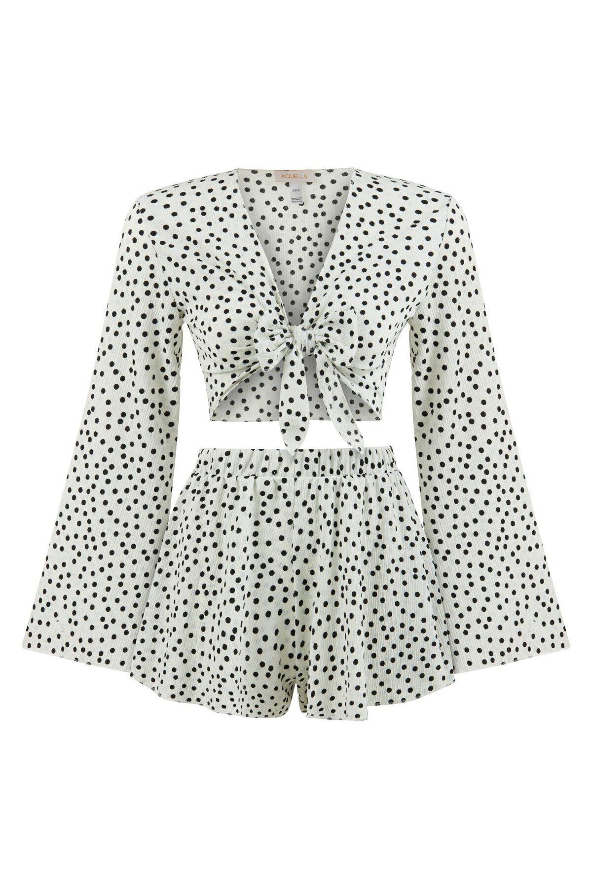 AQUELLA Crop-Şort Puantiye İkili Takım