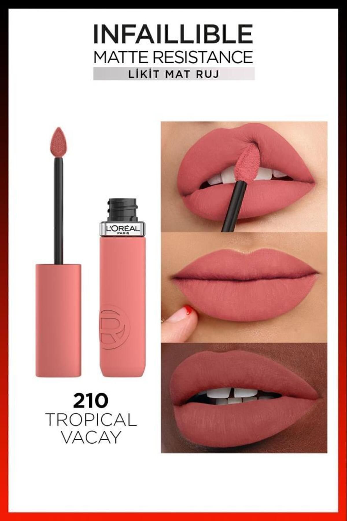 رژلب مات مایع Infaillible Matte Resistance - 210 Tropical Vacay L'Oreal Paris