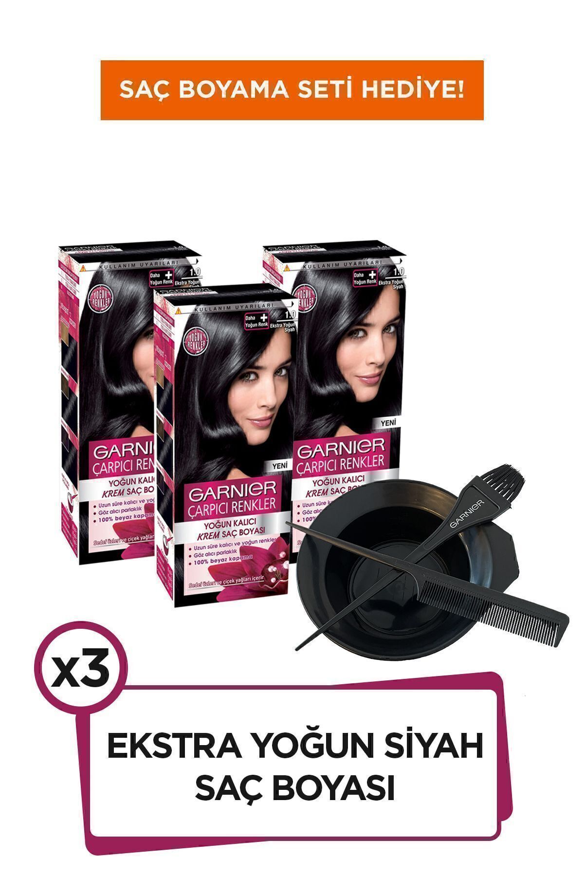 ست 3 تکه گارنیر Striking Colors 1.0 Extra Intense Black Set 36005403103541 Garnier