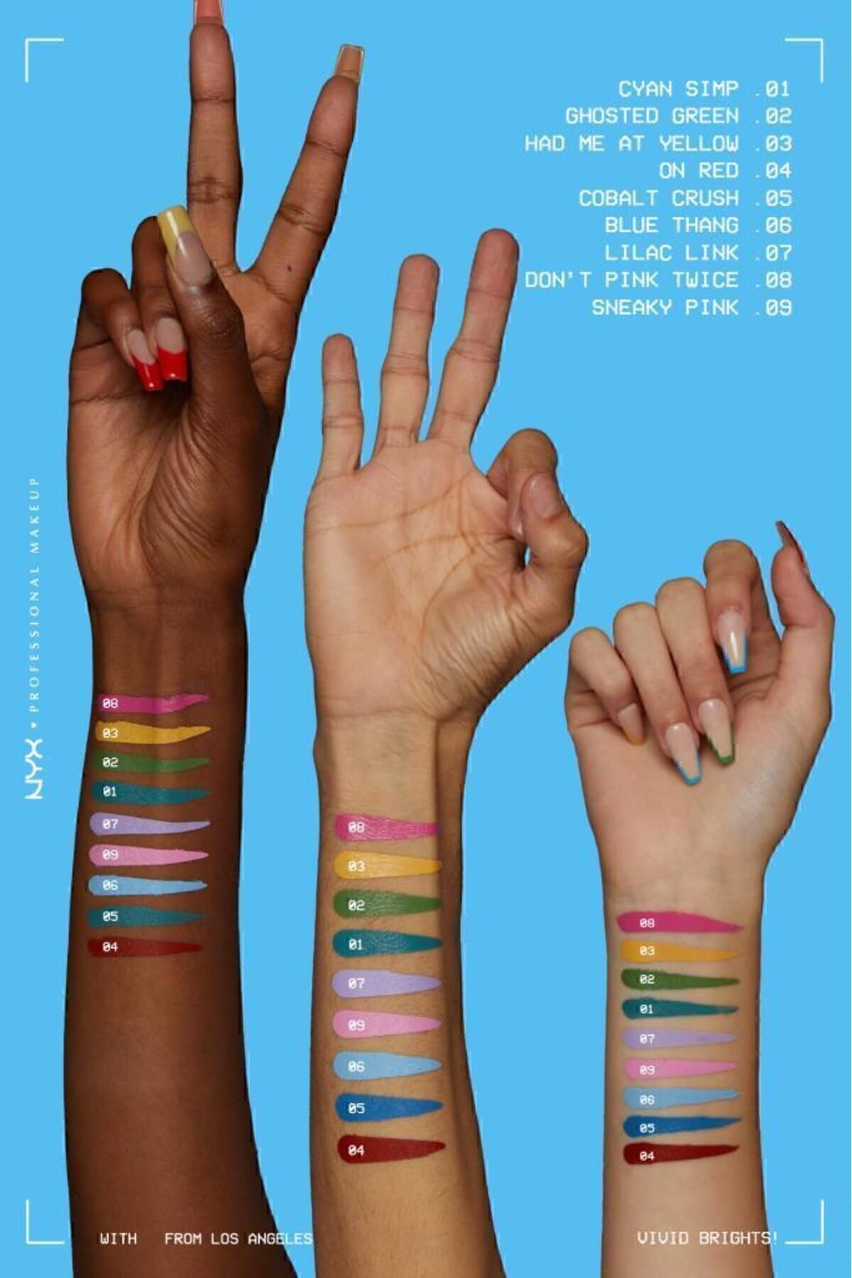 NYX Professional Makeup جوهرهای رنگارنگ مایع براق صورتی مخفی
