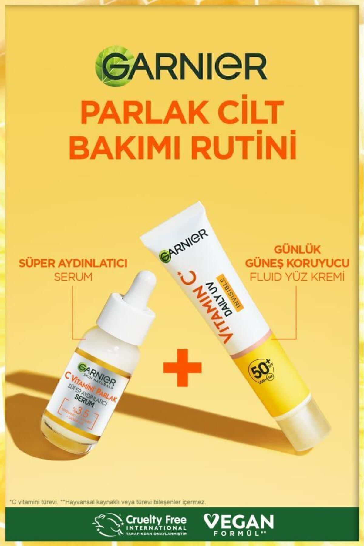 C Vitamini Parlak Aydınlatıcı Serum Günlük Güneş Koruyucu Yüz Kremi Görünmez Doku