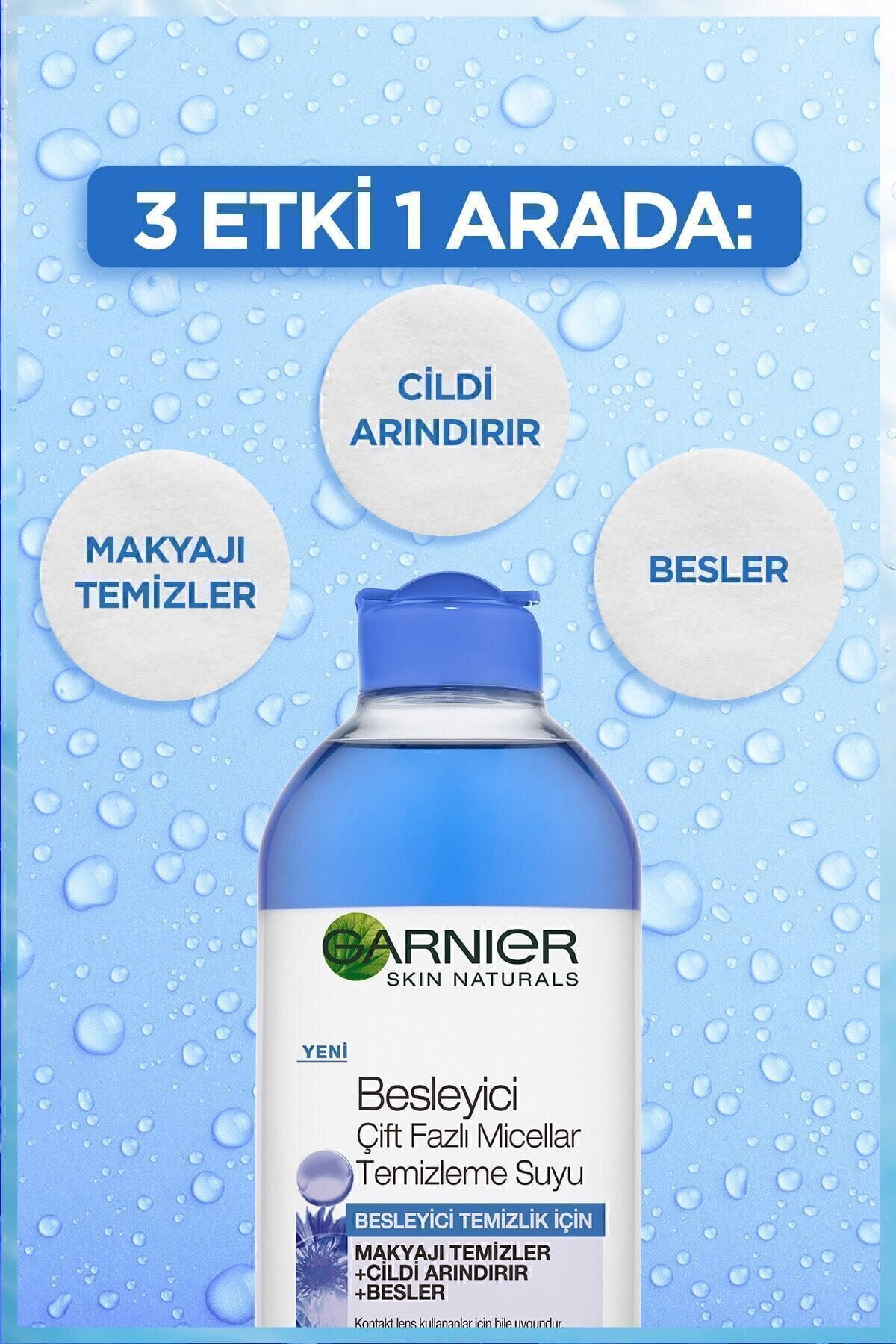 آب پاک کننده آرایش میسلار دوفاز مغذی 400 میلی لیتر Garnier