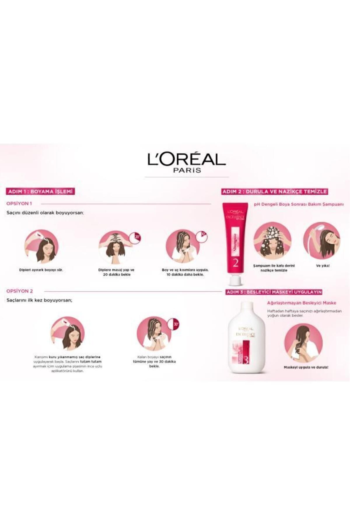 L'Oreal Paris رنگ مو کرم 100% پوشش موهای سفید Excellence رنگ قهوه ای بادامی شماره 6.3