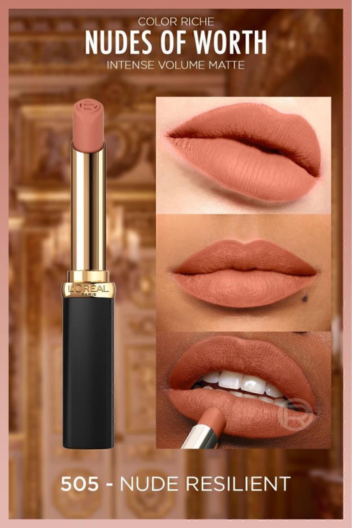 رژ لب مات حجم دهنده Color Riche Intense - 505 Nude Resilient L'Oreal Paris