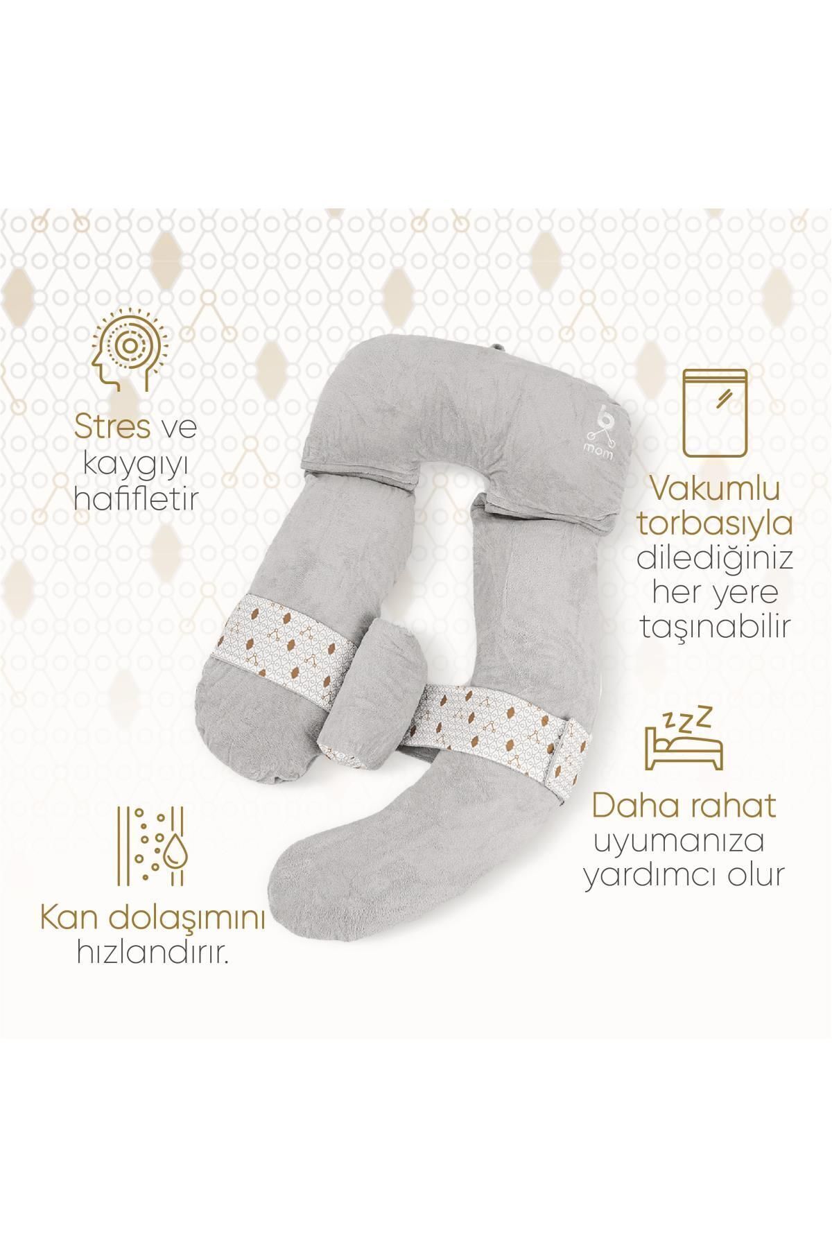 Bmom U-Şeklinde Tam Vücut Hamilelik & Annelik Yastığı- Hamilelik Emniyet Kemeri Ayarlayıcısı Hediye fotoğrafı 6 (önizleme)