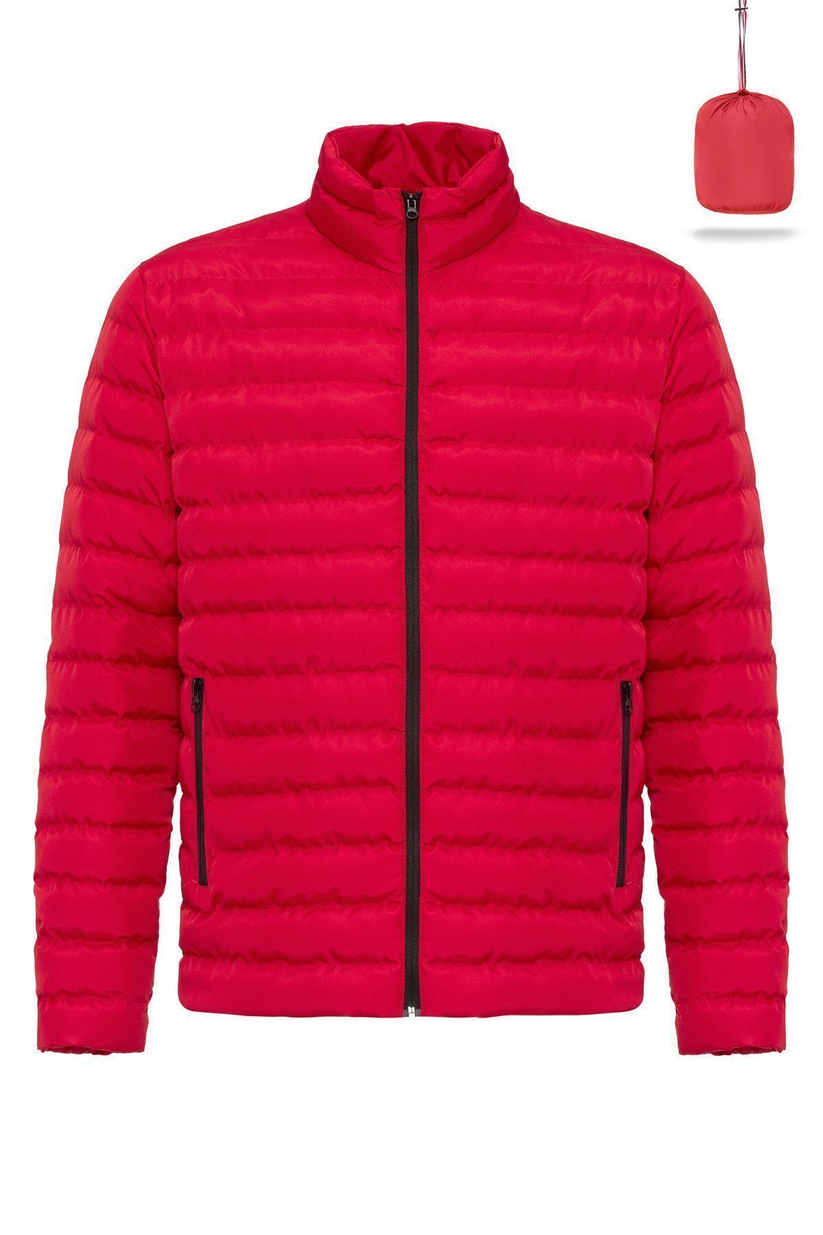 Goccix Red Ultra Light Fiber Filled Men s Sports Jacket Windproof and Portable Trendyol