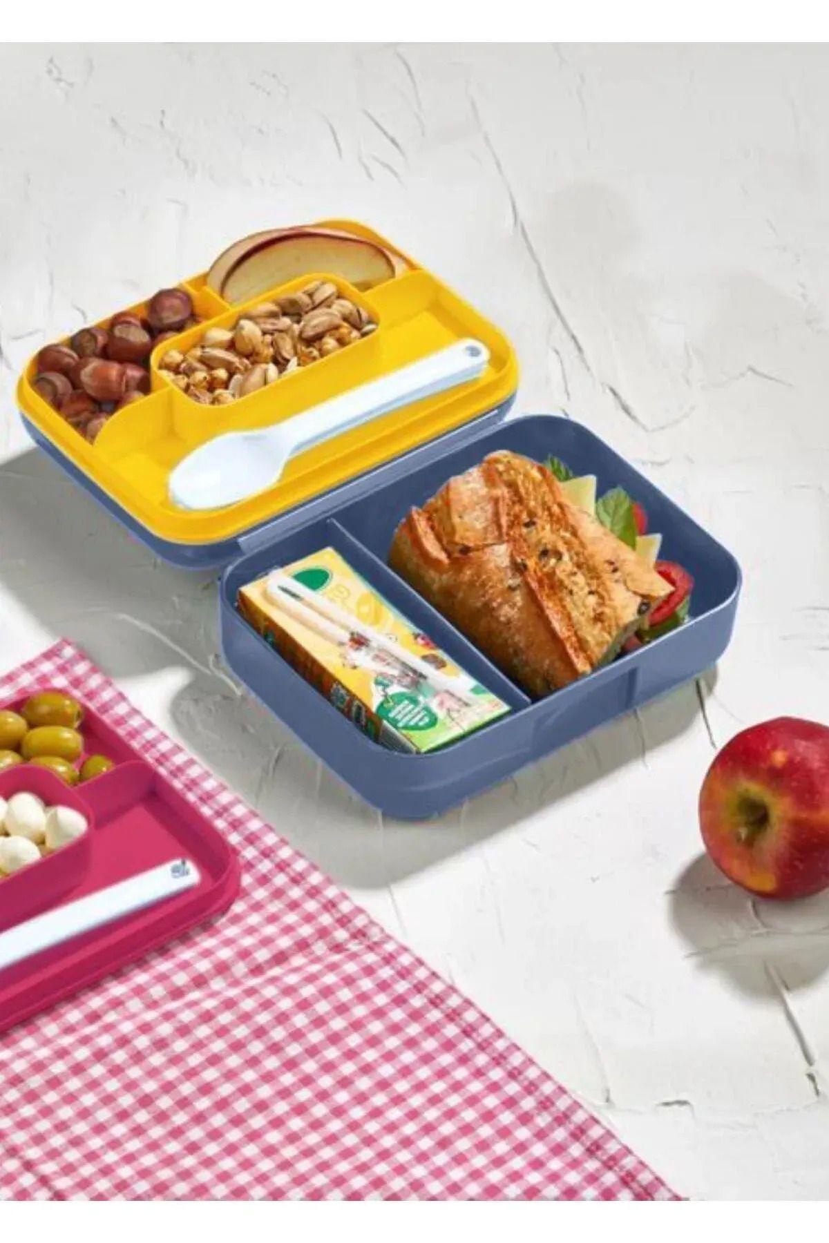Rotanev-Design Self Lunch Box with 5 Compartments and 2 Tiers 2