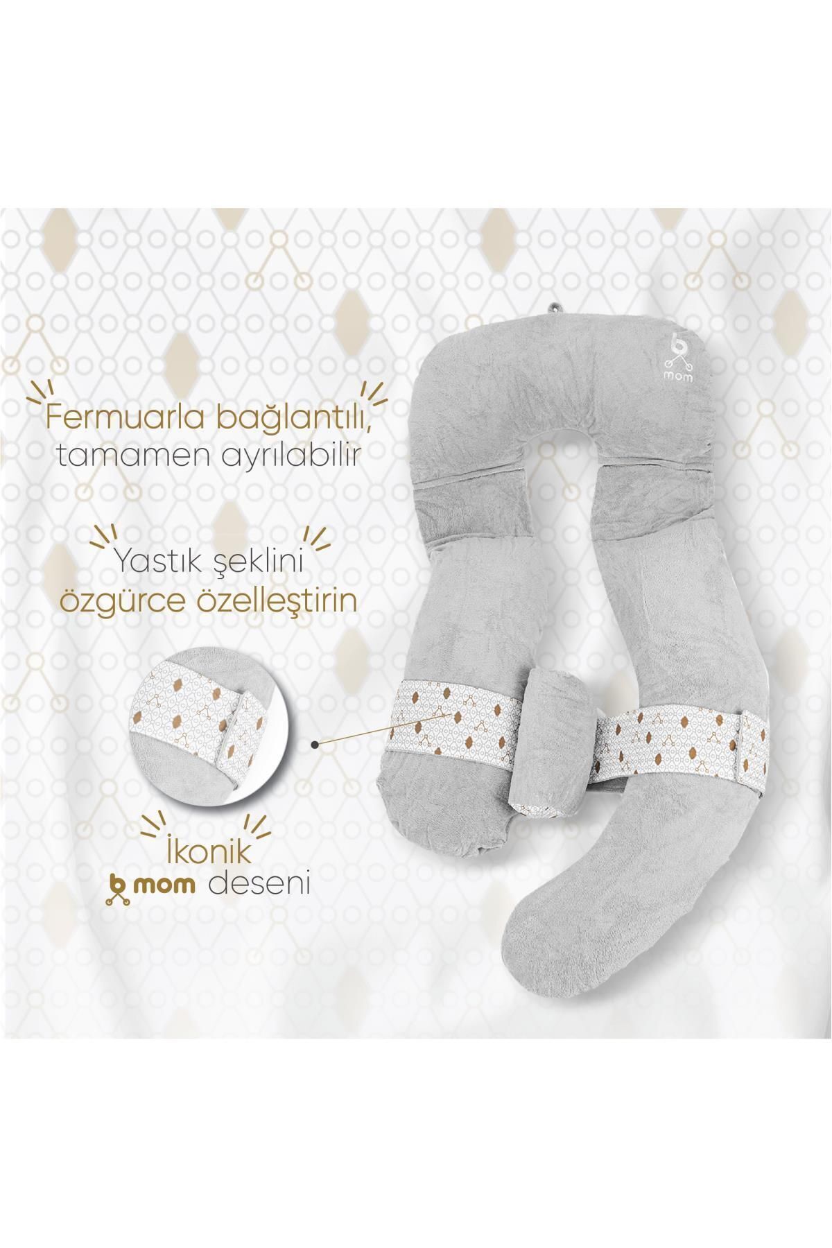 Bmom U-Şeklinde Tam Vücut Hamilelik & Annelik Yastığı- Hamilelik Emniyet Kemeri Ayarlayıcısı Hediye fotoğrafı 4 (önizleme)