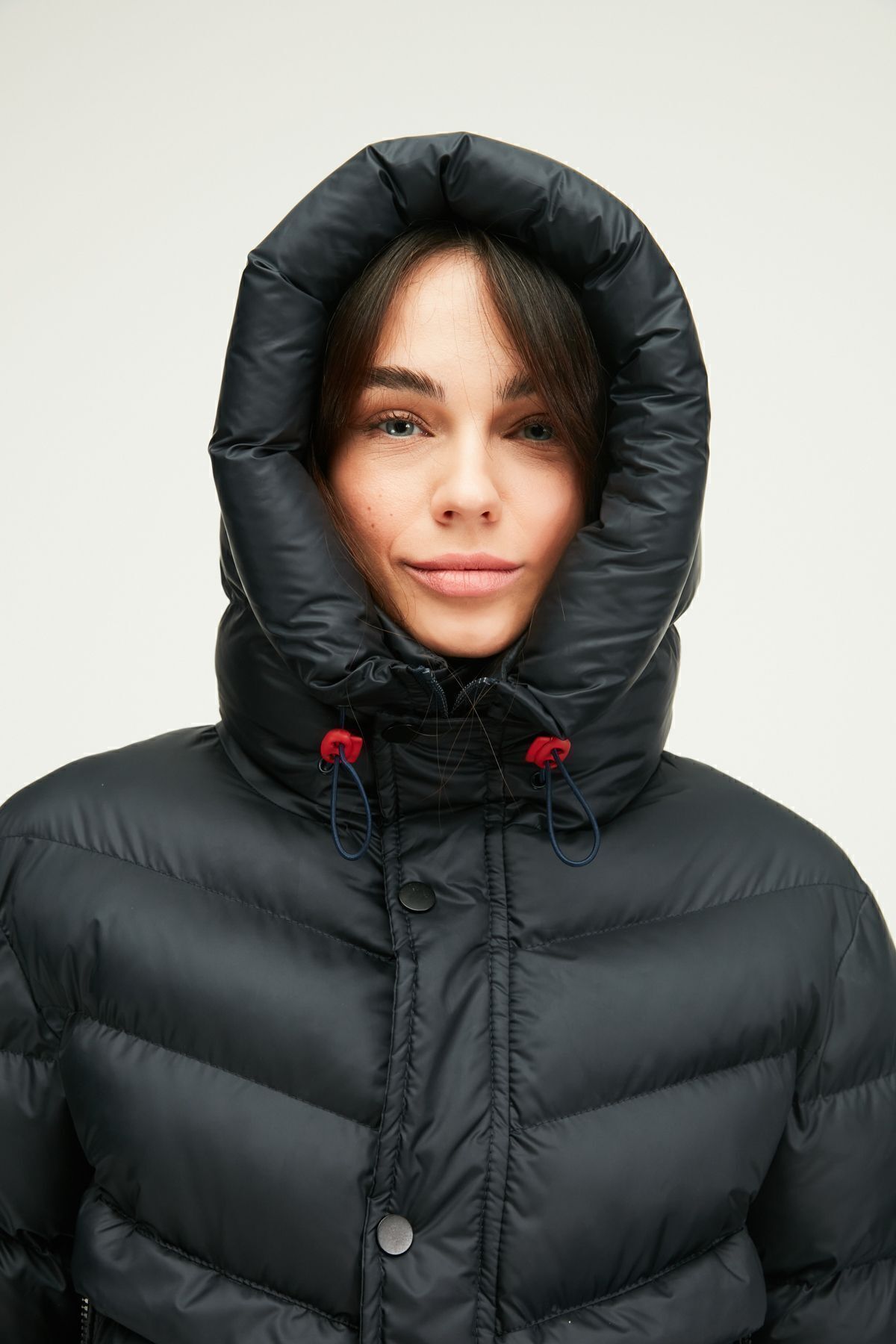 QAWWA-Gonflabil albastru bleumarin - Parka lungă de iarnă rezistentă la vânt pentru femei 7