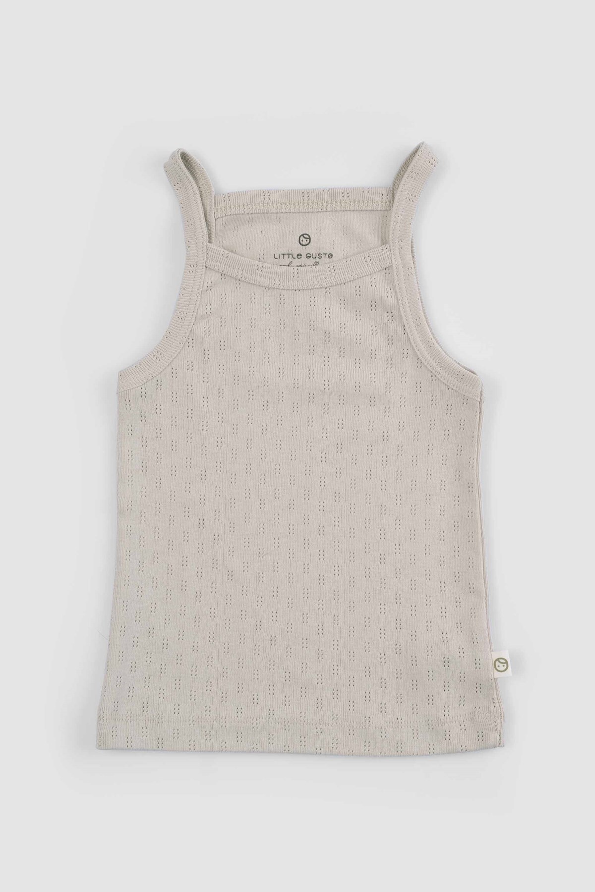 Little Gusto Organik Pamuk Pointel Bebek Bej Atlet Bloomer Takımı fotoğrafı 2 (önizleme)