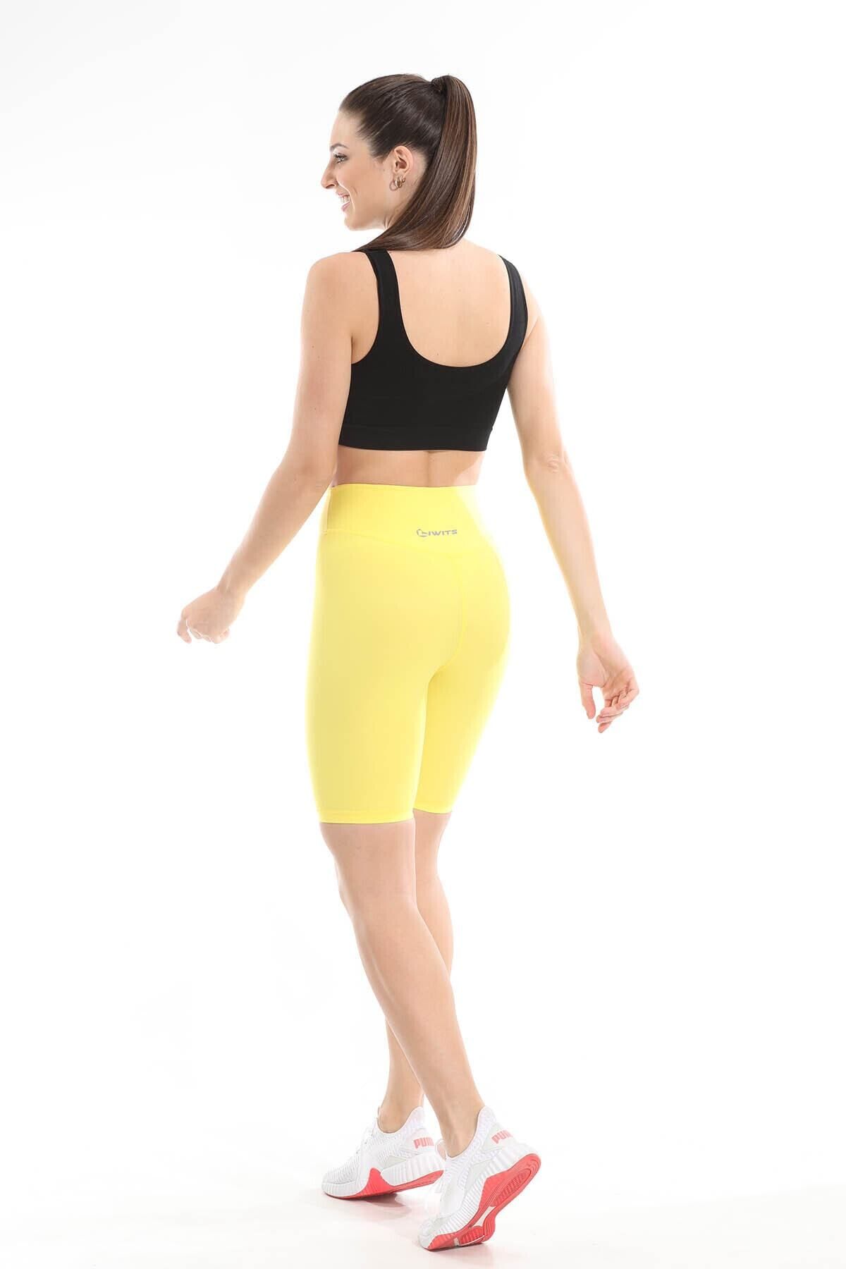 LIWITS-Extra High Waist Lycra Nylon Leggings - Gathering and Push-Up Features Shows Fit Above the Knee 5