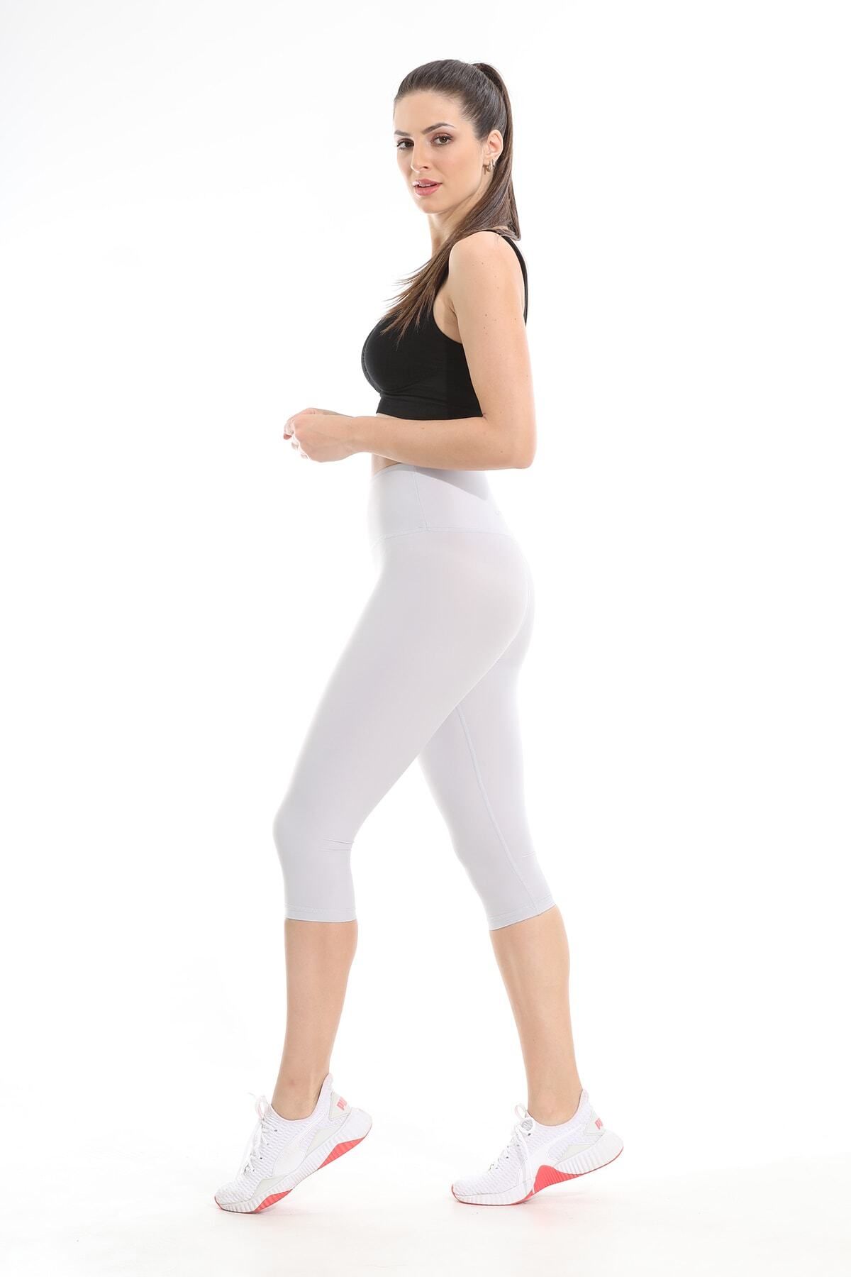 LIWITS-High Waist Lycra Nylon Leggings - Below the Knee with Recovery and Push up Features 4