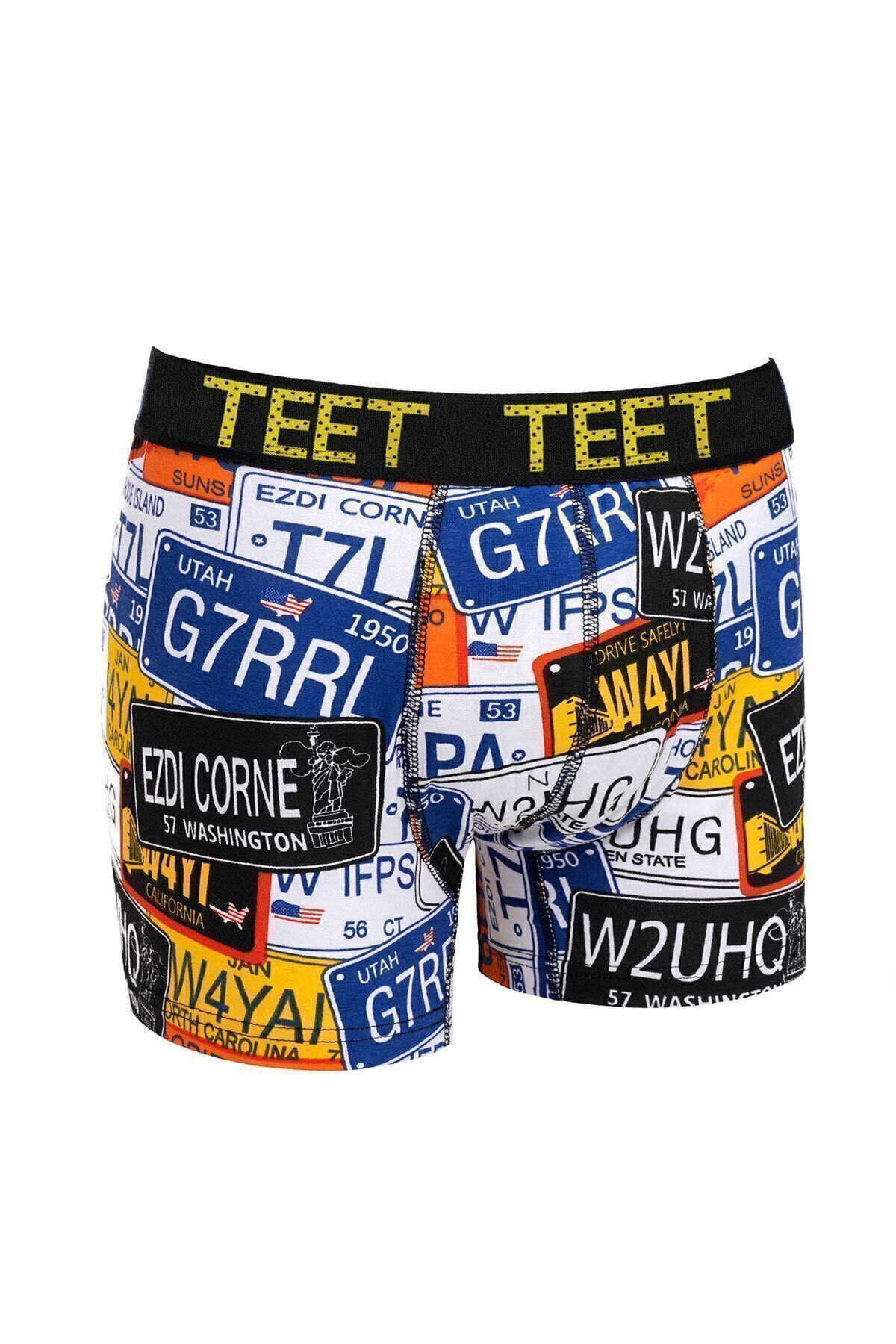 TEET Erkek Boxer Premium 4'lü Set Pamuklu Likralı Desenli Hediyelik görsel 5