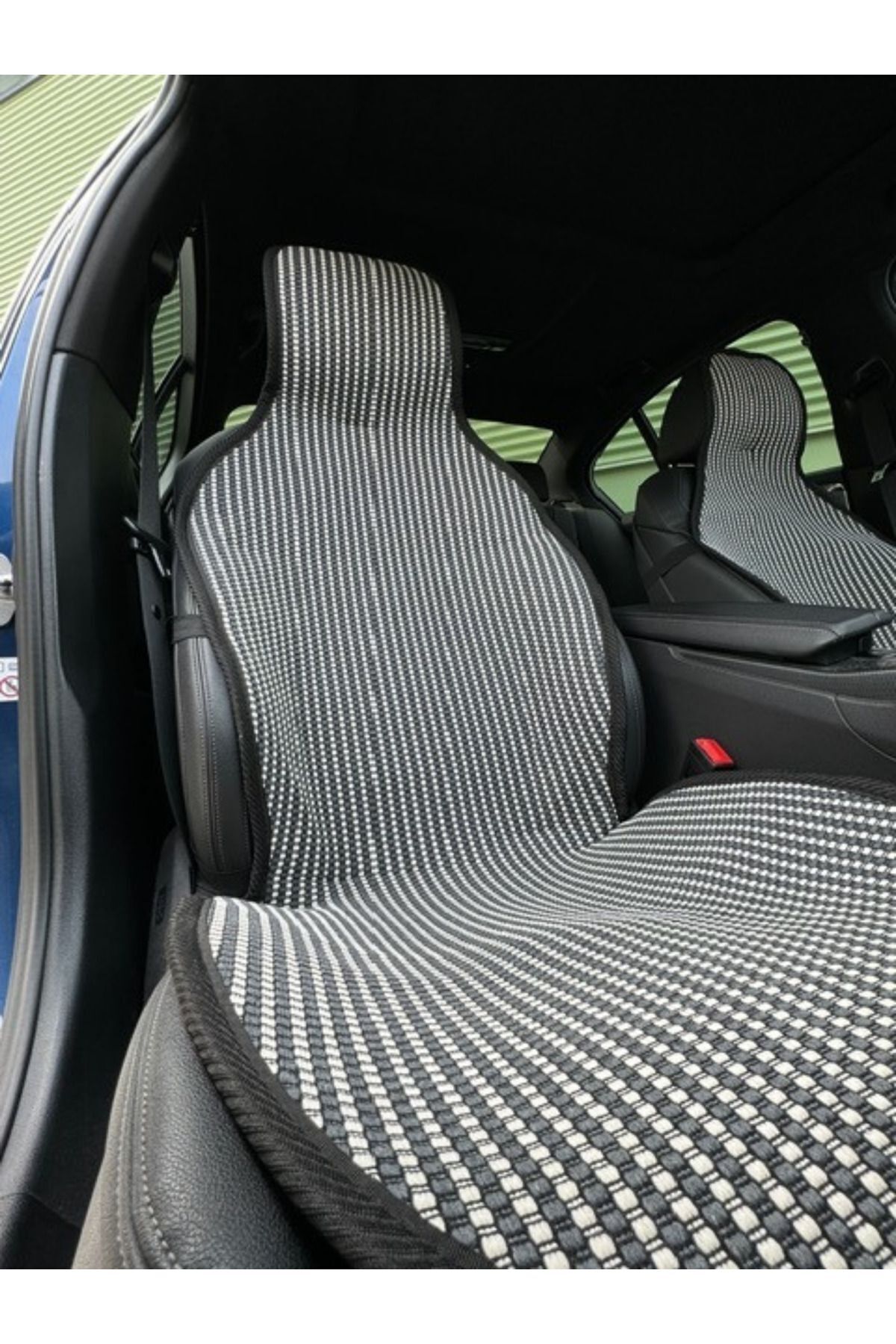 TREND Meka Part Terletmez Koltuk Koruyucu Kılıf Çizgili Füme Beyaz Universal 2 Parça fotoğrafı 7 (önizleme)