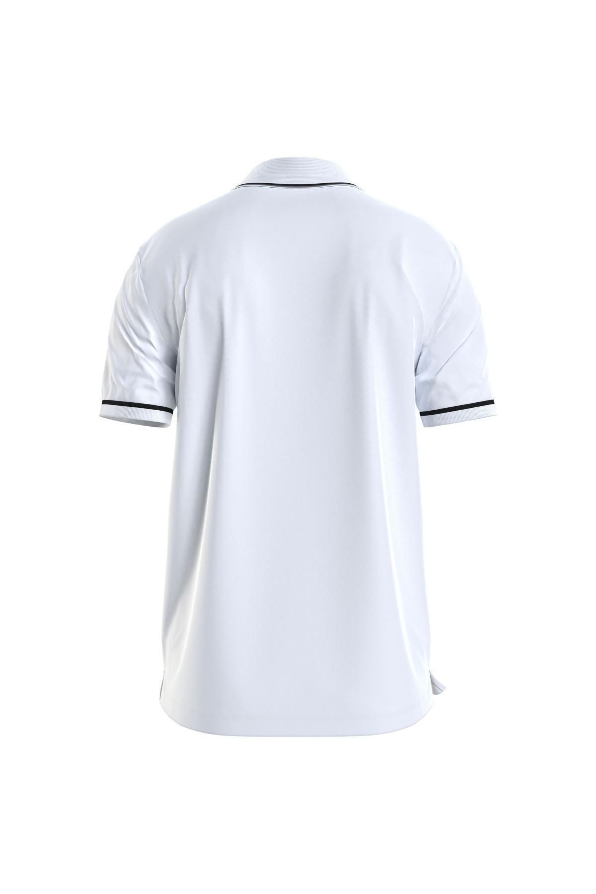 تی شرت یقه پولو سفید مردانه J30J315603 Beyaz Calvin Klein
