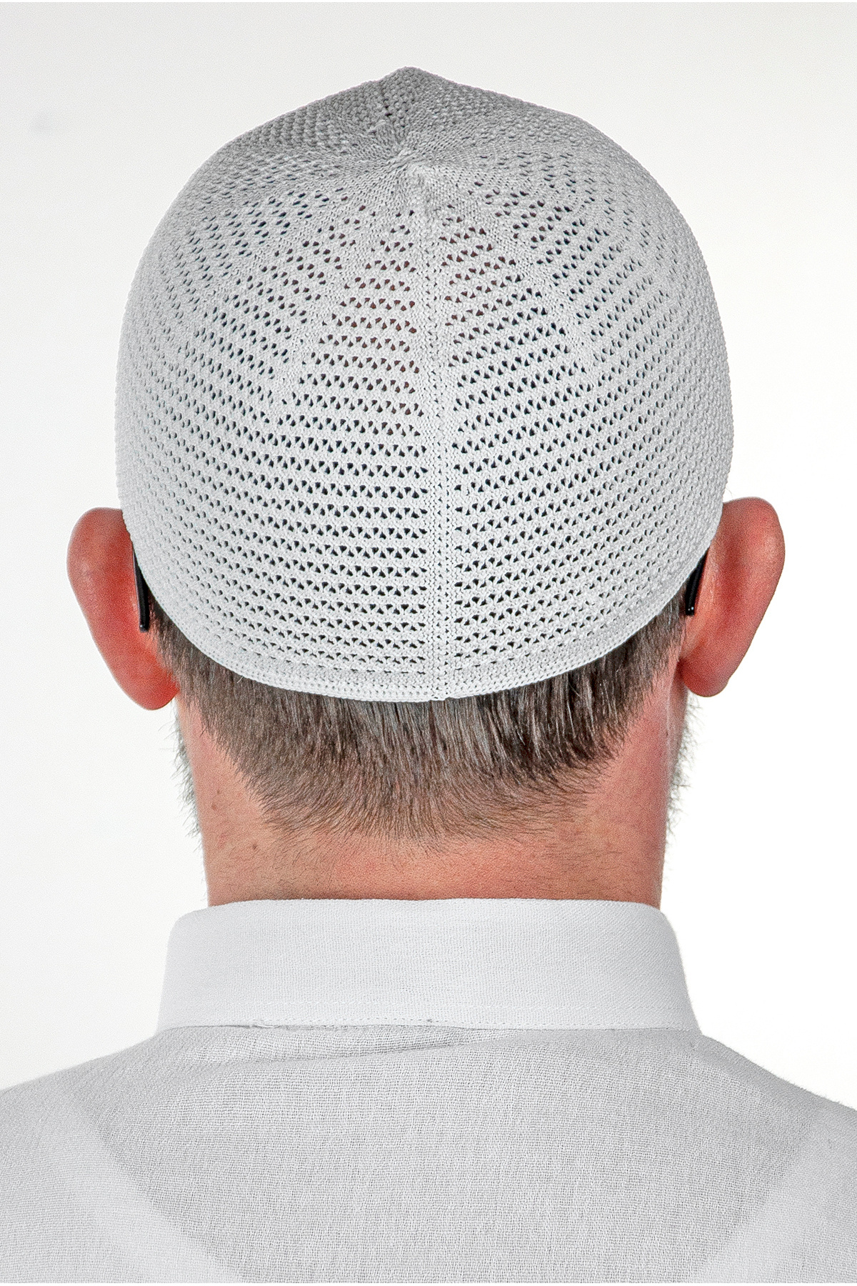 ihvan online Lüks Çelik Örme Namaz Takkesi Beyaz 1 Adet görsel 3