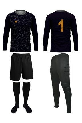 Wallzon Kaleci Forma,Eşofman,Şort,Konç Buffon Model 4 lü Set(Formaya İsim Bas...