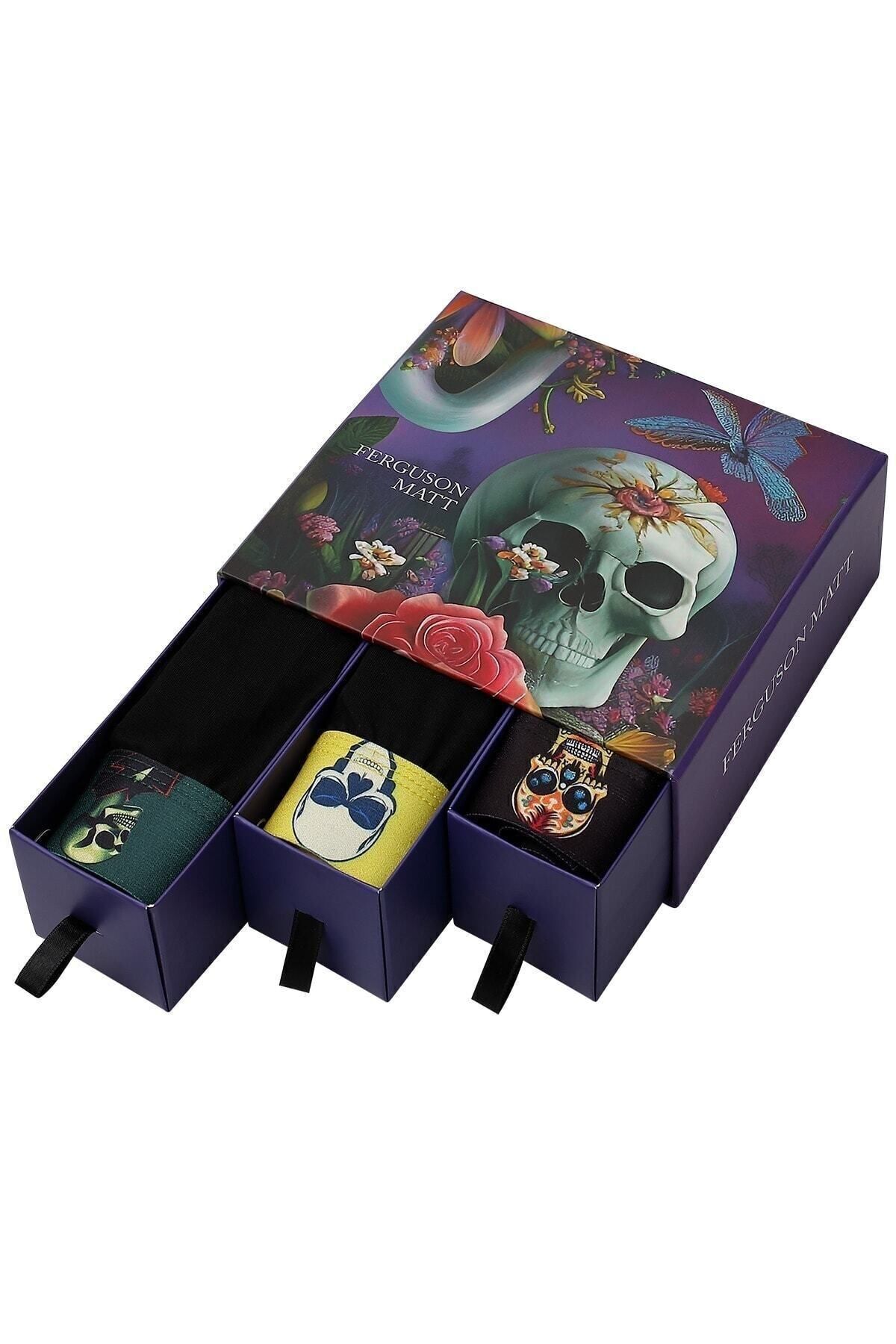 Ferguson Matt Erkek Boxer 3 Adet - Skull Series