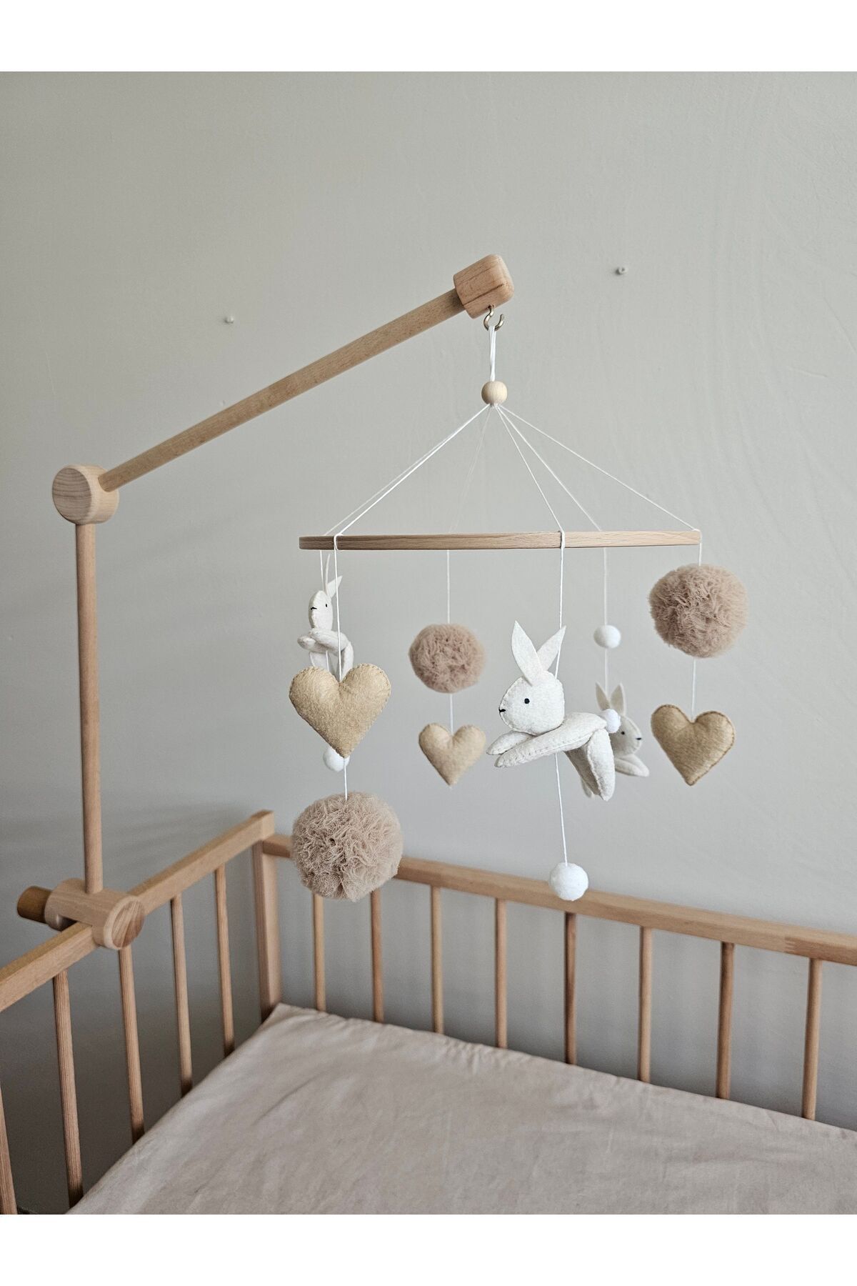hobiimobiii Dönence (MÜZİKLİ) Bebek beşik süsü tavşanlı fotoğrafı 4 (önizleme)
