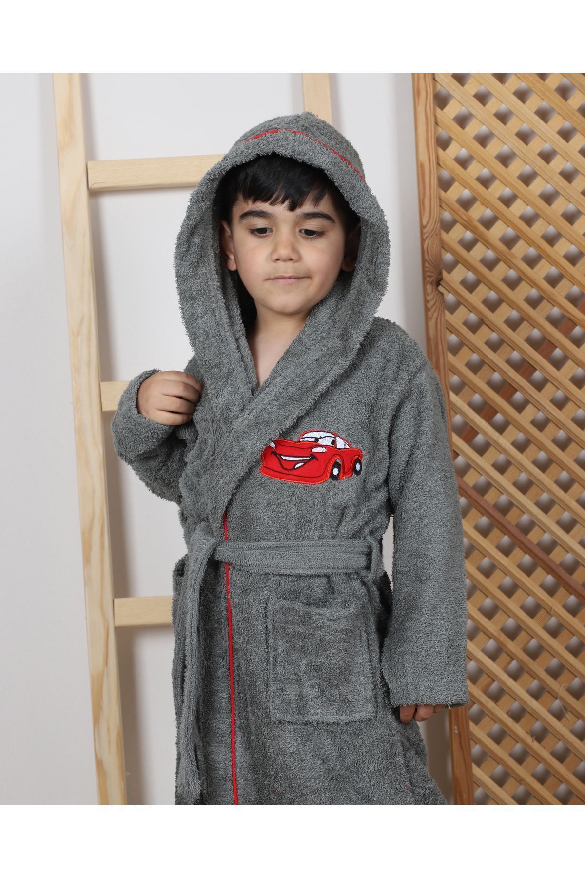 Lavin %100 Pamuklu Kapşonlu Kız-erkek Çocuk Bornozu fotoğrafı 2 (önizleme)