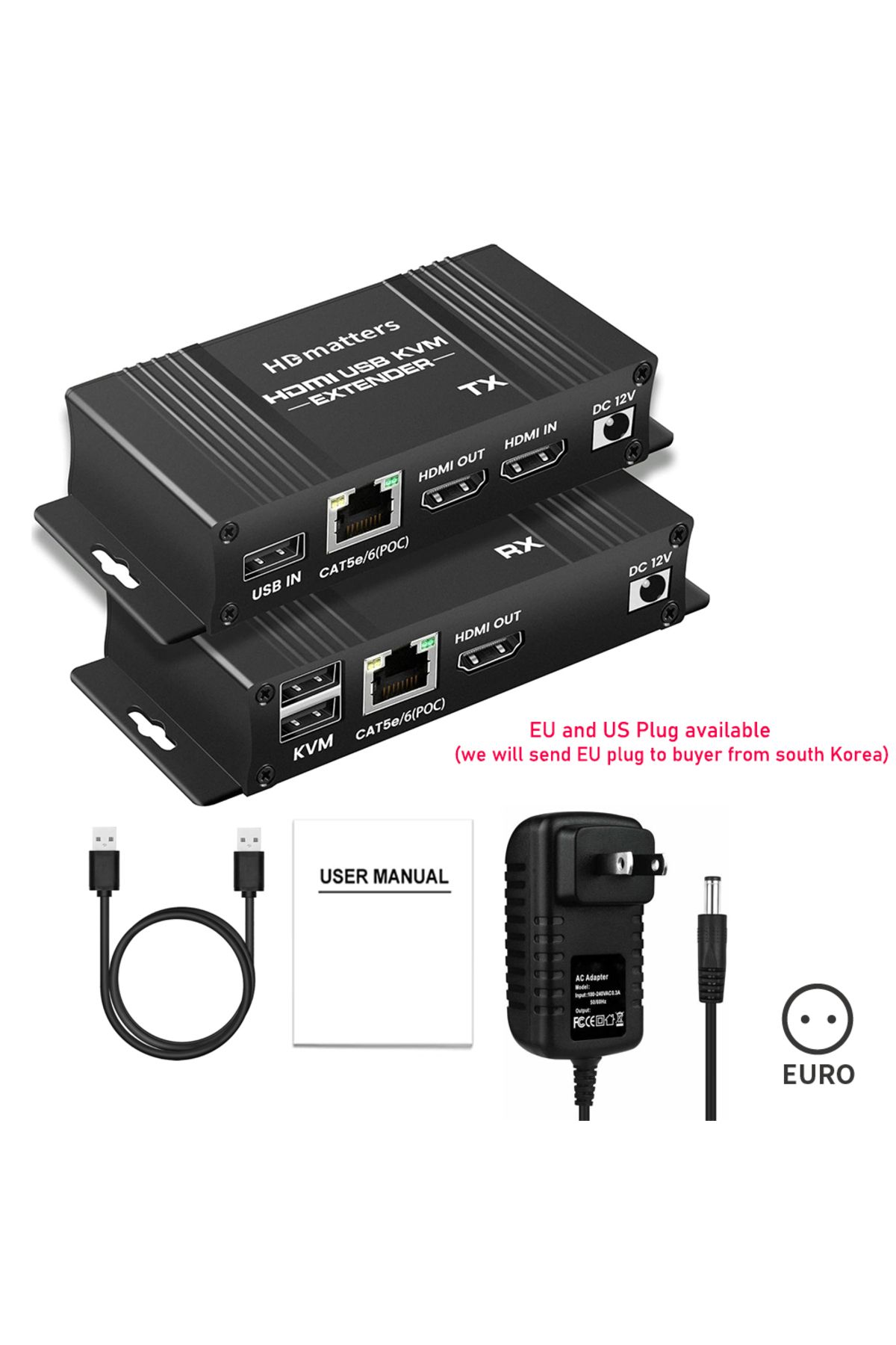 Choice-USB HDMI KVM extender splitter over Ethernet 1080P Extender HDMI USB KVM Extender splitter HDMI L... 6