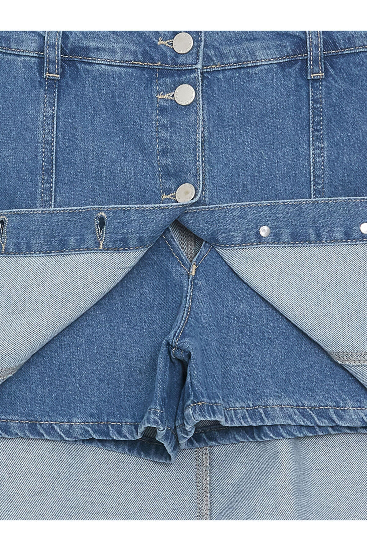 LC Waikiki-Fusta de damă cu pantaloni scurți din Jean - Standard Fit 6
