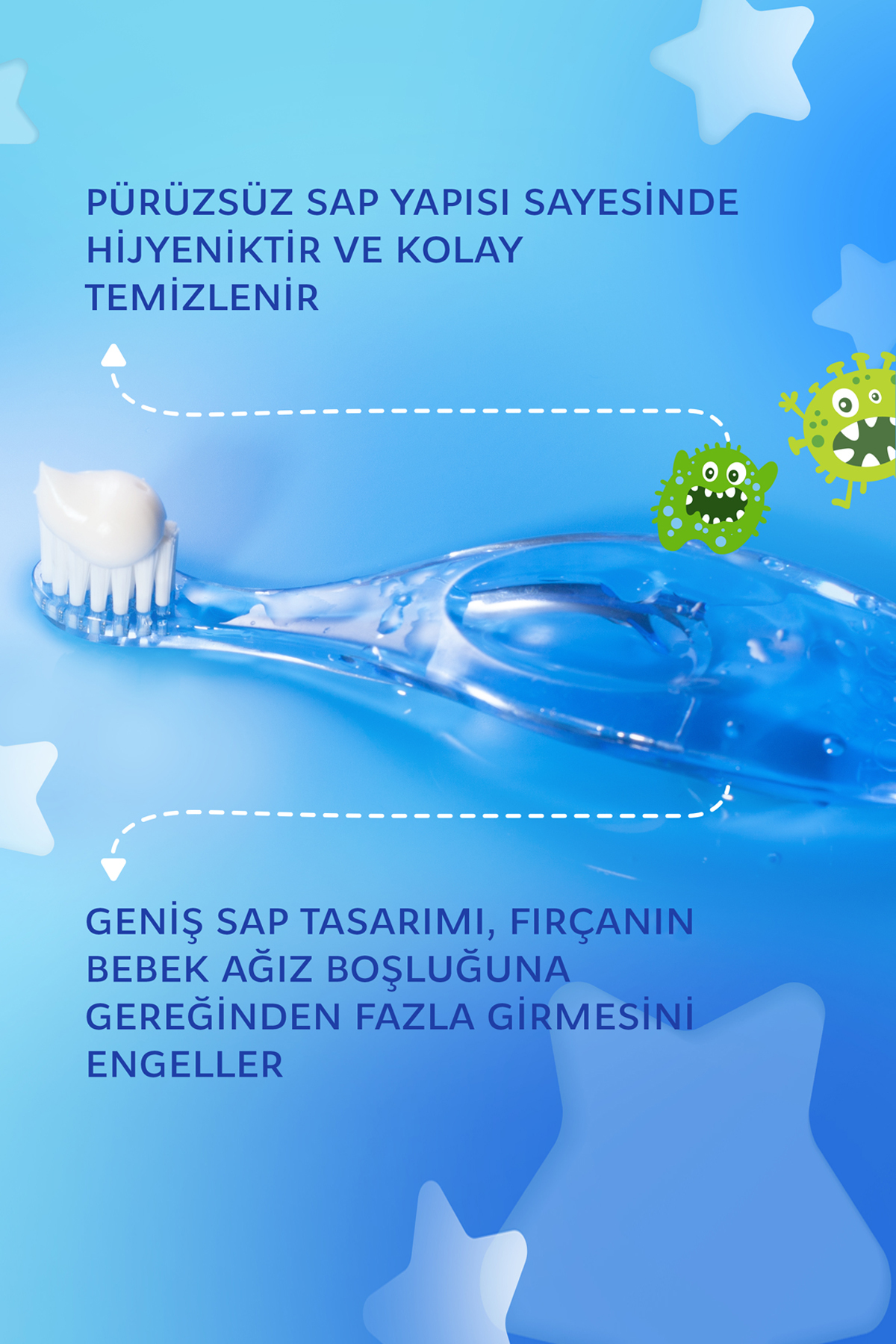 R.O.C.S. Baby 0-3 Yaş Bebek Fırçası - Mavi fotoğrafı 3 (önizleme)