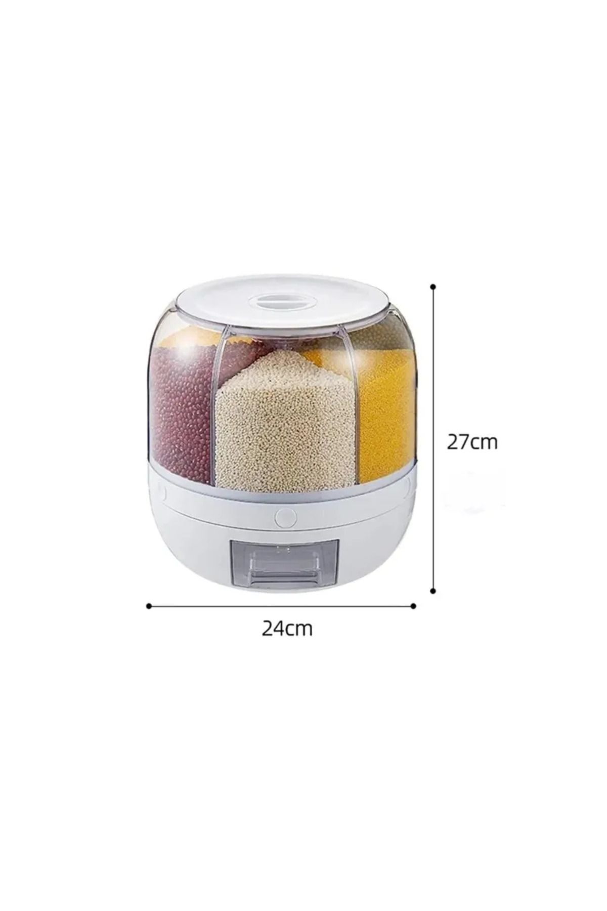 Armoris-New Generation Practical Convenient 360 Degree 6 Compartments Rotatable Design Dry Food and Pulses Organizer 6