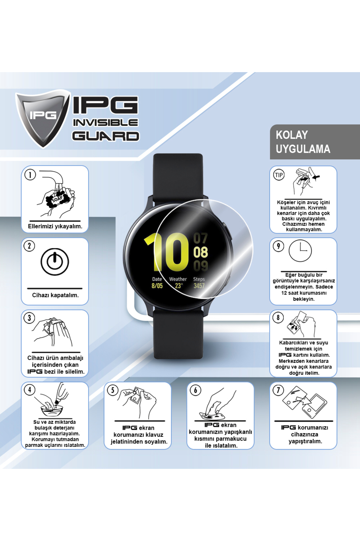 Garmin Fenix 8 (51mm) Solar IPG HydroGel Ekran Koruyucu (2 Adet) 5