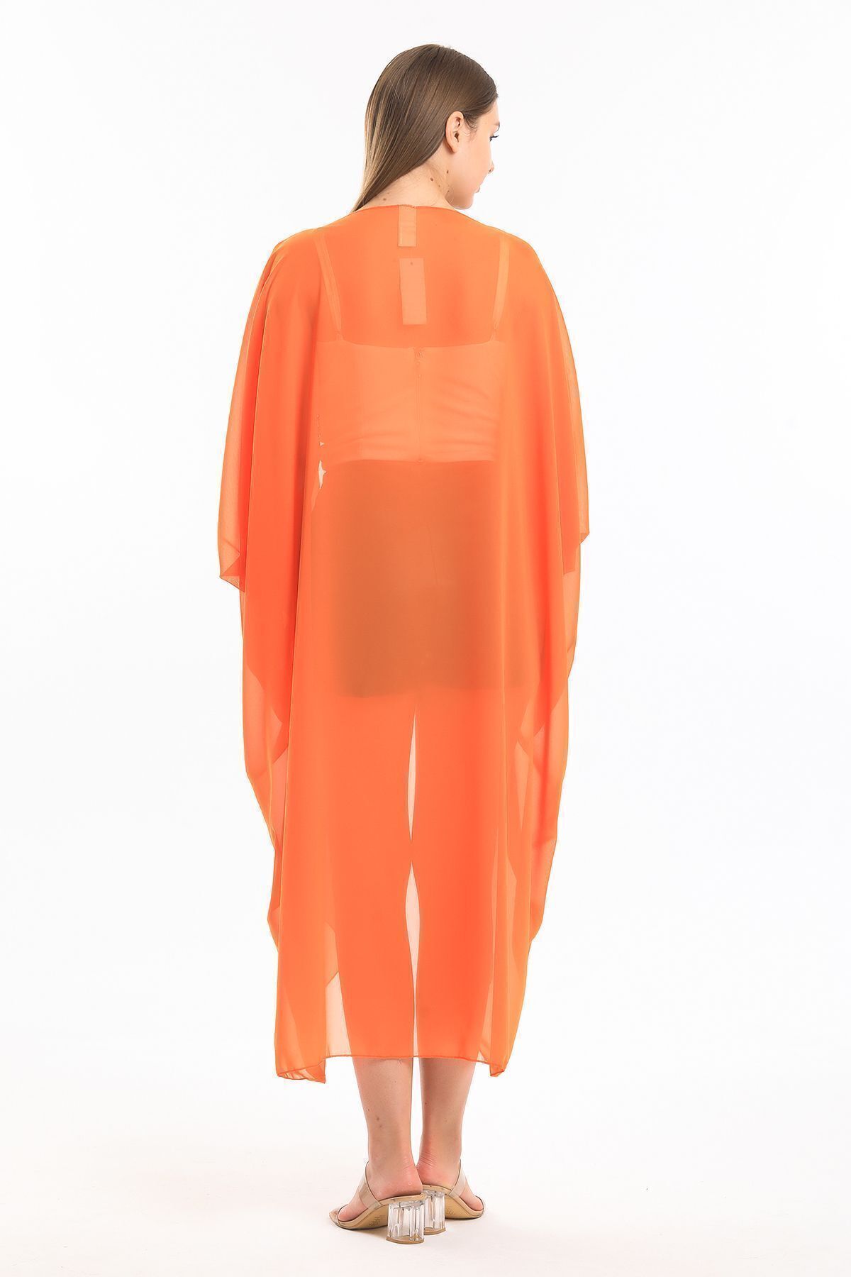  Sense Oranj Şifon Plaj Kimono | ELB33597