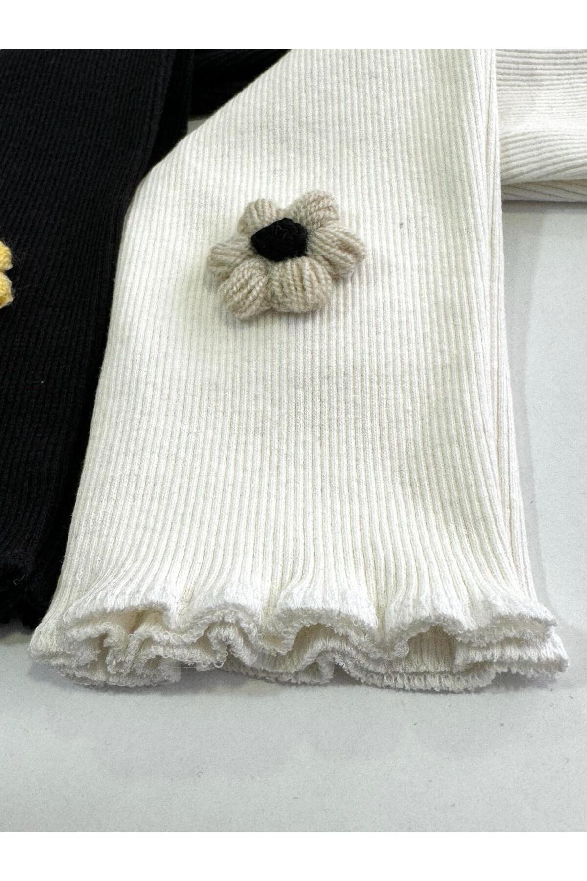 ARYA BABY Fitilli kaşkorse kumaştan Papatyalı kız bebek 2li bebek çocuk taytı,Pantolon,Takım, Alt Giyim fotoğrafı 2 (önizleme)