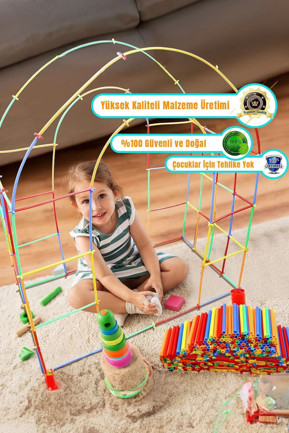 Bambuu Pipet Çubuk 300 Parça Hafıza Ilişki Kurma Dikkat Çocuk Beceri Gelişim Oyun Bambu Çubukları