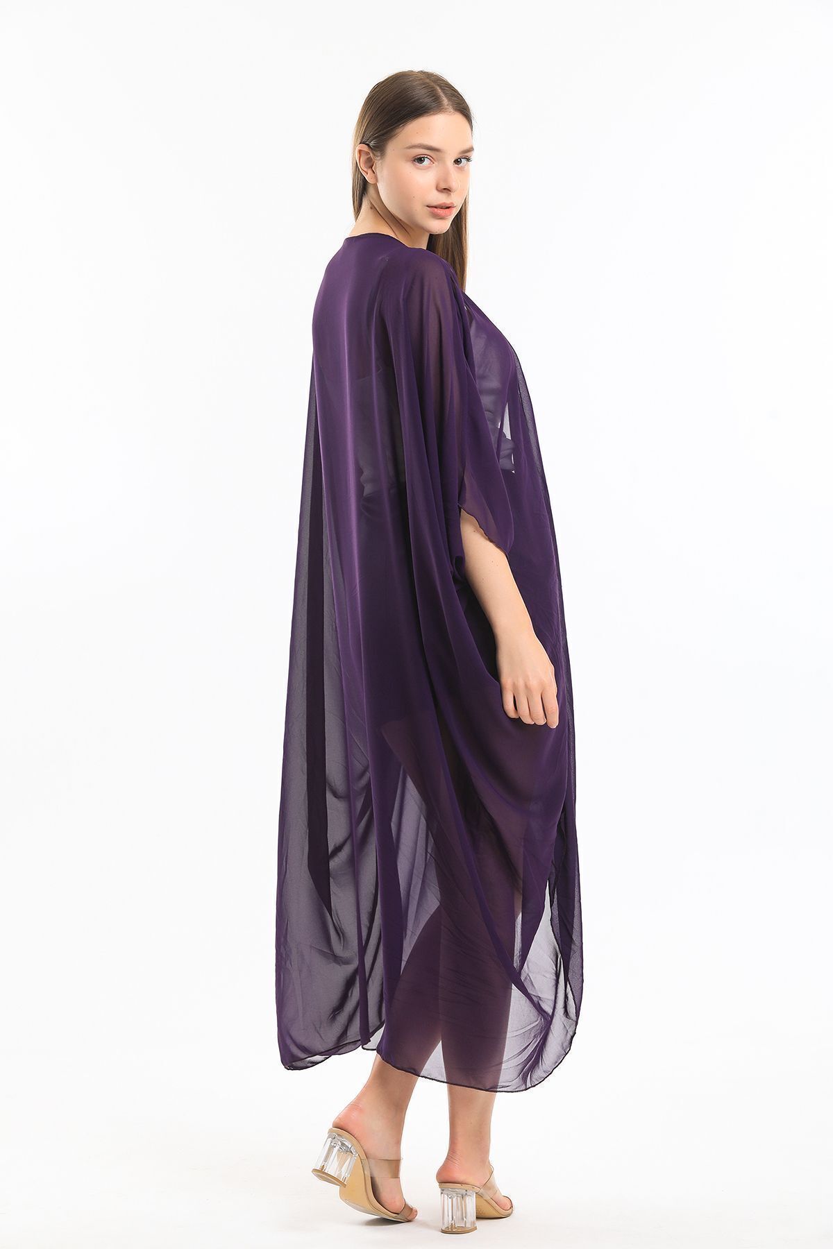  Sense Mor Şifon Plaj Kimono | ELB33597