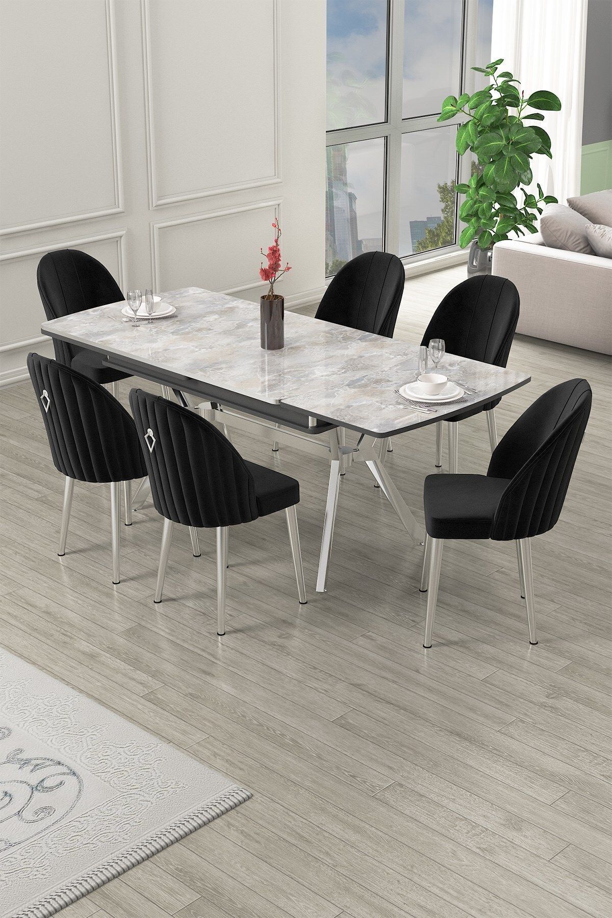 Canisa Sim Serisi 89x150 Açılabilir Lak Panel Rampla Gri Masa