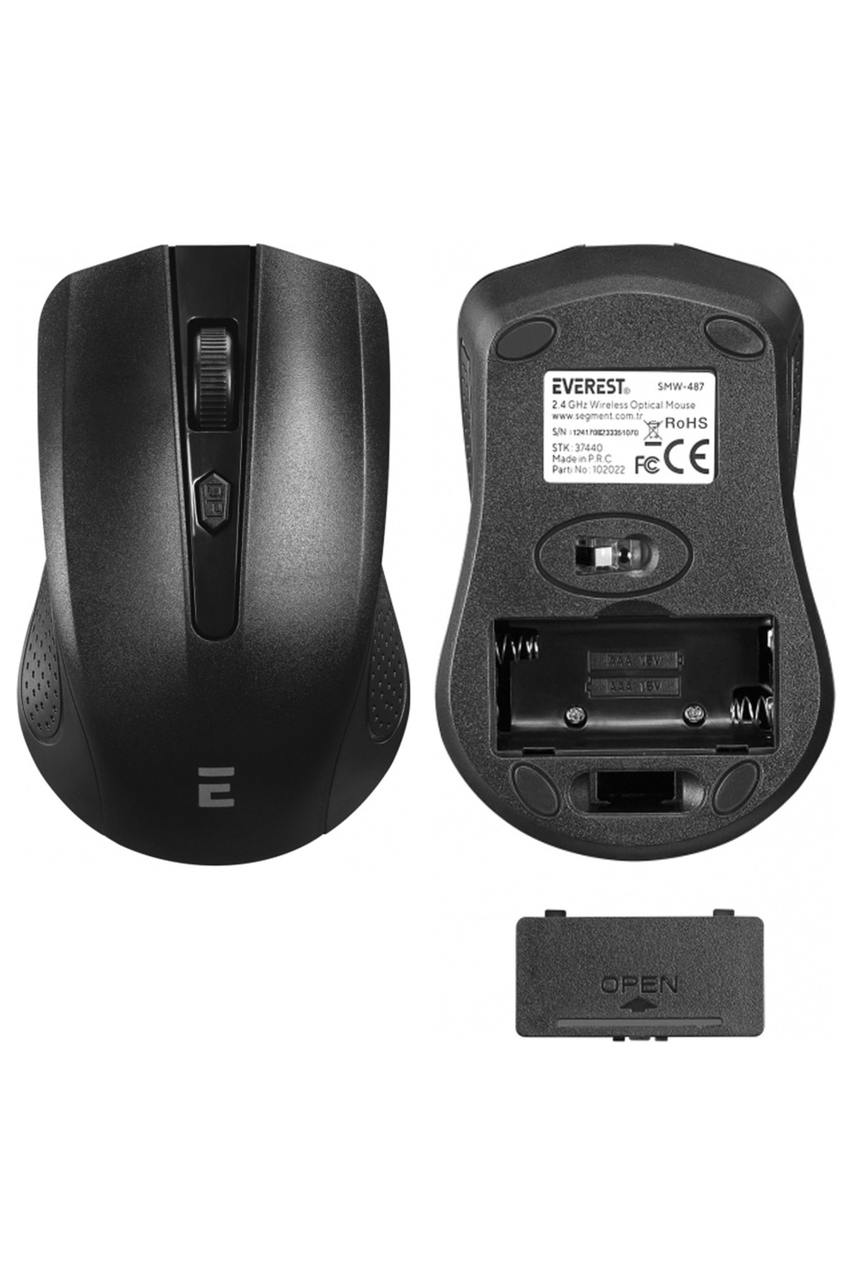 TAK ÇALIŞTIR USB SİYAH 2.4GHZ 1500 DPI OPTİK KABLOSUZ MOUSE 2