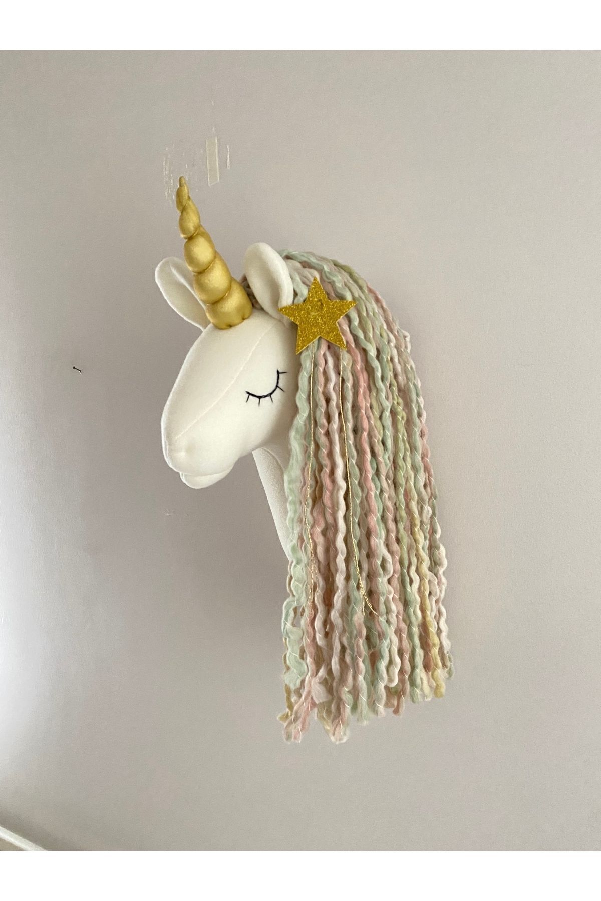 minibellababy Unicorn Büst Duvar Dekoru Pastel