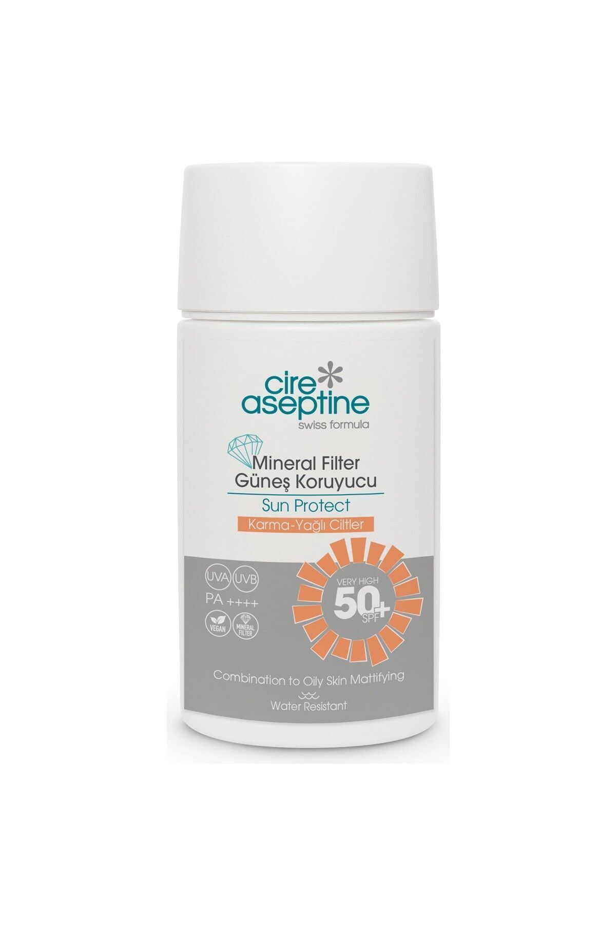 کرم ضد آفتاب ترکیبی و پوست چرب فیلتر معدنی 50 SPF 50 میلی لیتر Cire Aseptine
