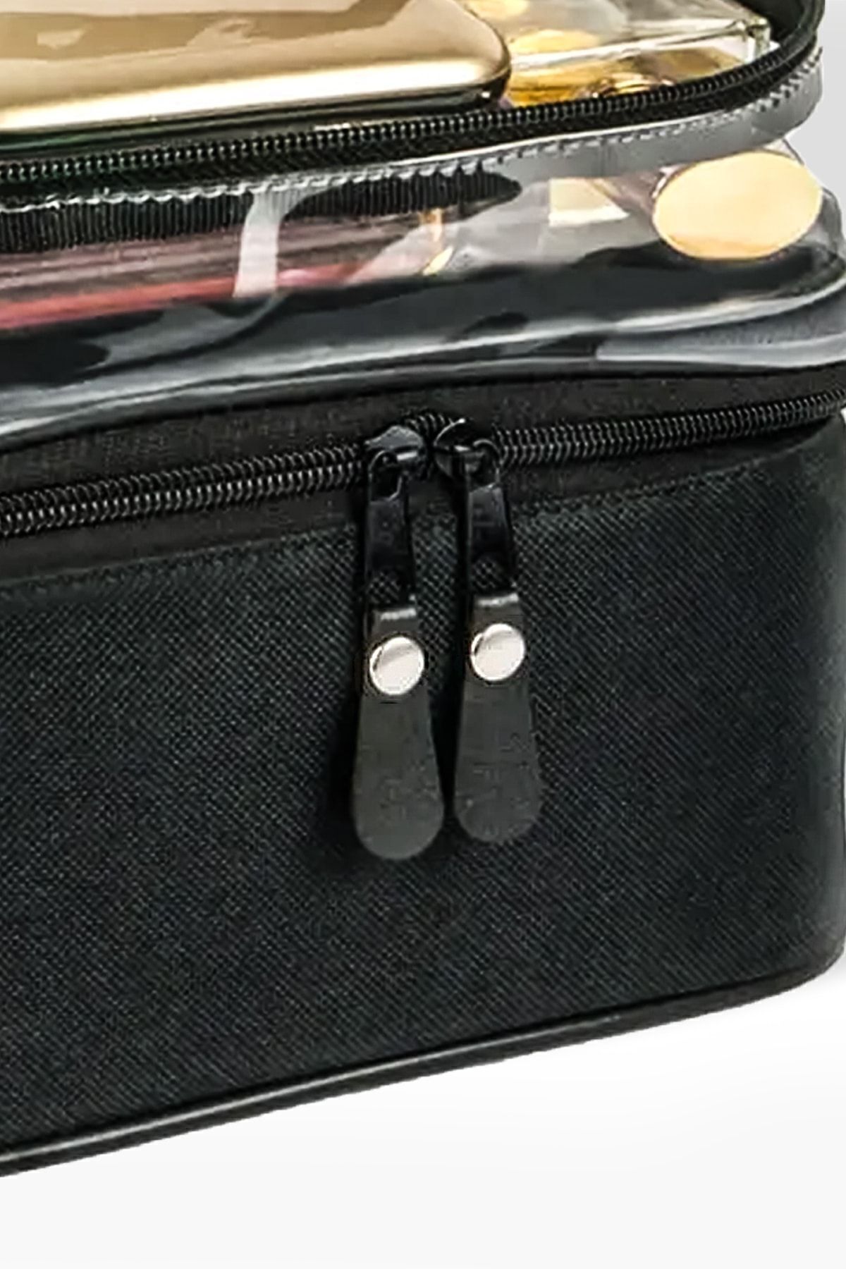 Kadın Makyaj Çantası Iki Geniş Bölmeli Askılı Katlanabilir Bakım Seyahat Organizer Makyaj Çantası