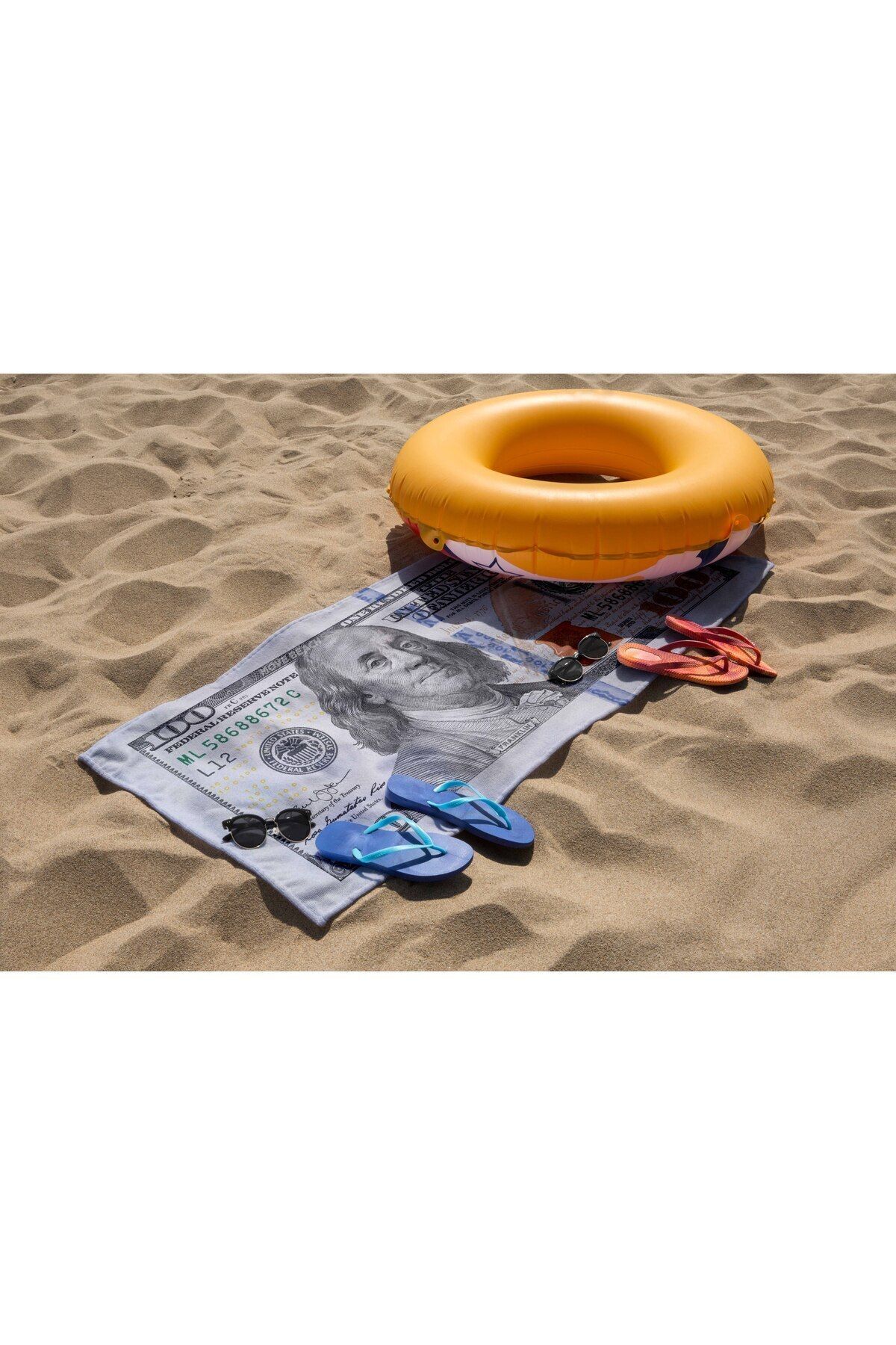 MoveBeach-Dollar Pattern Beach Towel, Bath Towel 5