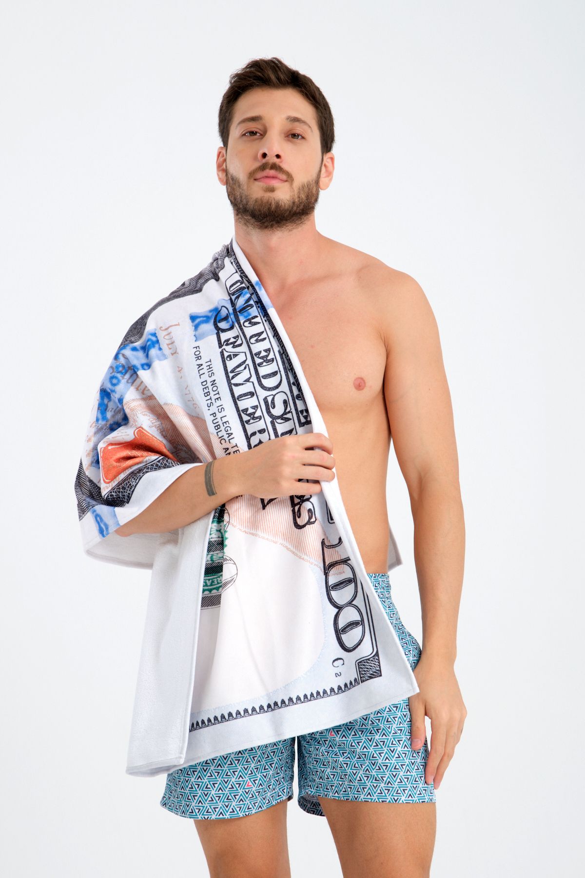 MoveBeach-Dollar Pattern Beach Towel, Bath Towel 2