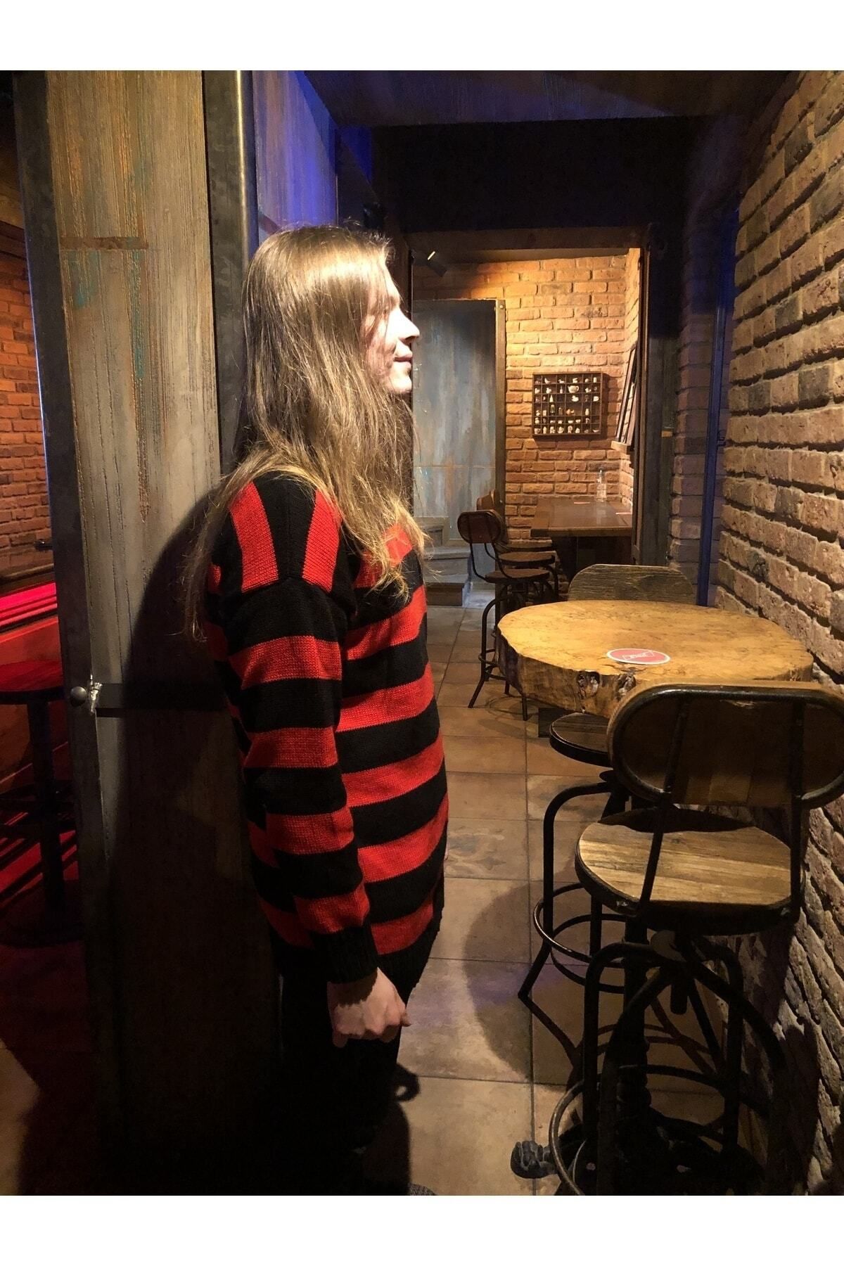 Saturn Clothing-Kurt Cobain Sweater, Oversize Sweater, Striped Sweater, Men's Sweater 6