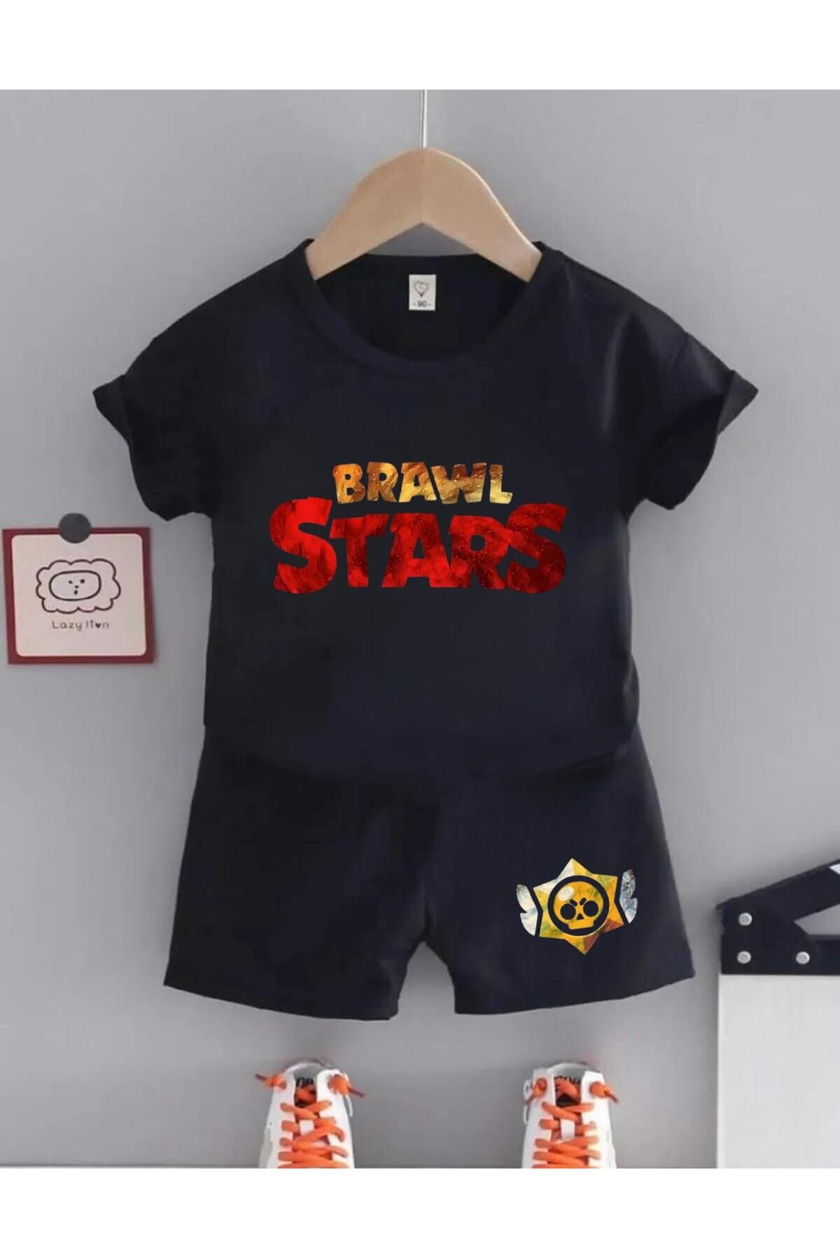 Massgai Set Tricou Și Pantaloni Scurți Pentru Copii Brawl Stars - Personalizat 100% Bumbac, Imprimat Cu Text Unisex - 13-14 ani