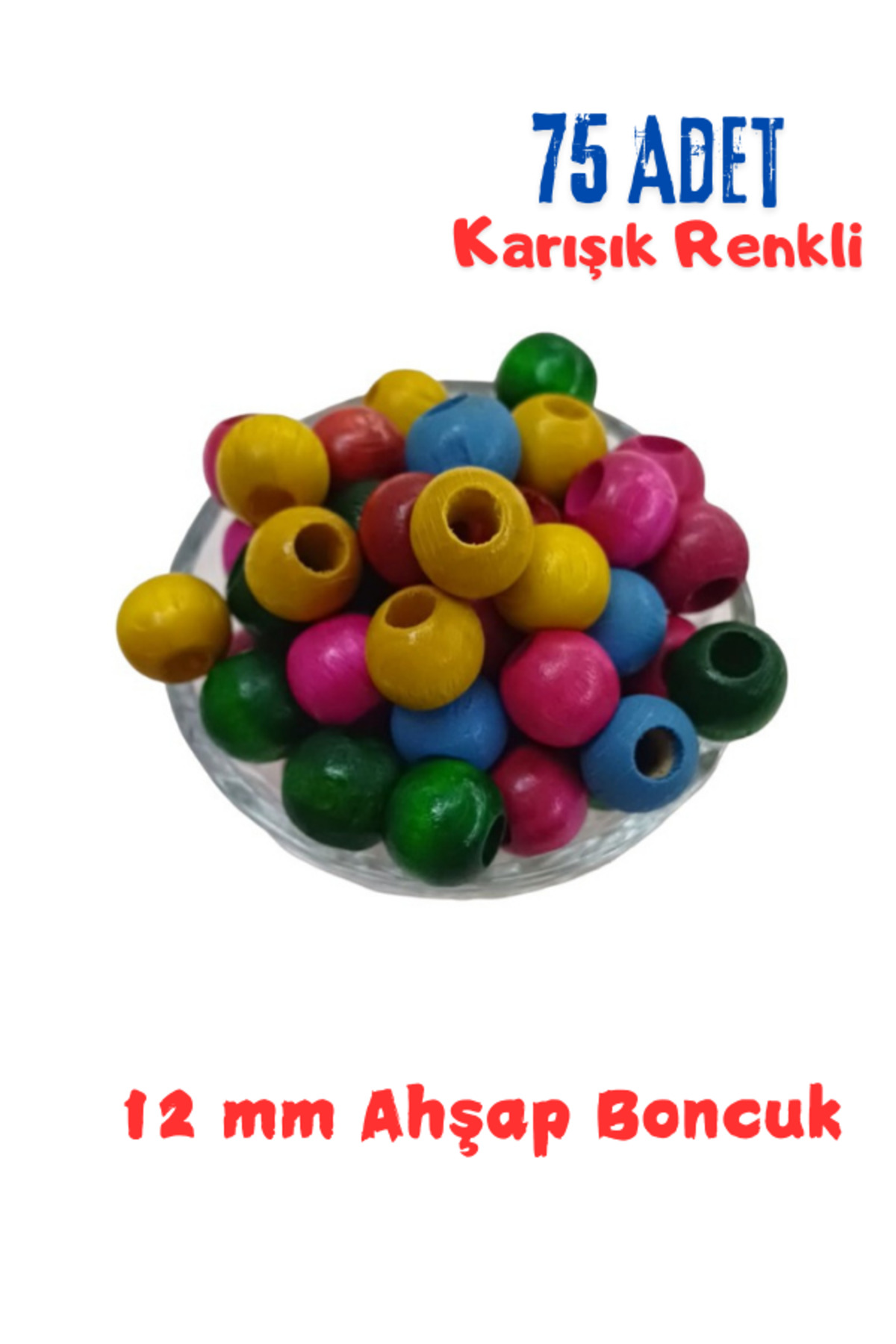12MM COLOR MIXED WOOD BEAD
