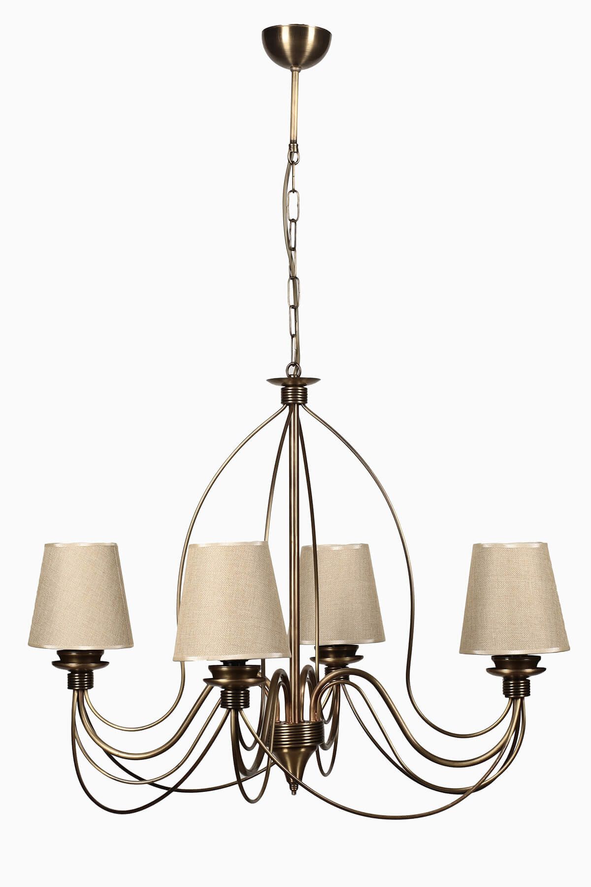 Lumexx-Berfin Antique Set of 4 with Wicker Lampshade - 7758-4 1