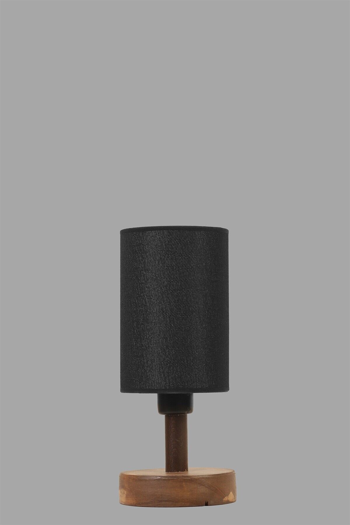 Lumexx-Phoenix Walnut Table Lamp with Black Lampshade 2