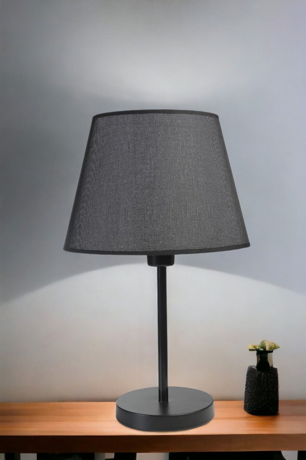 Lumexx-ALA Black Pramit Wicker Table Lamp with Lampshade 1